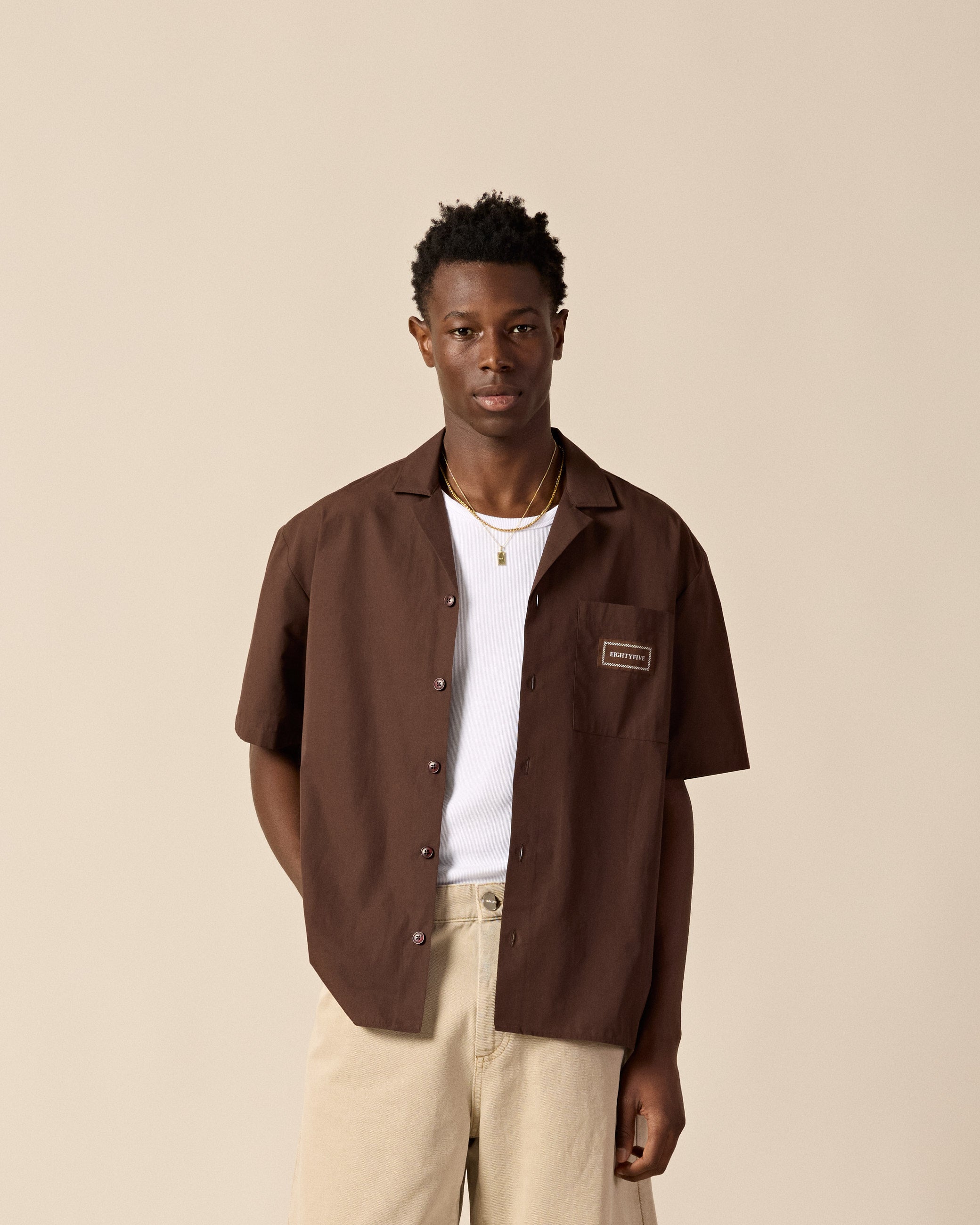 eightyfive-tops-resort-shirt-hemd-brown-m image 3