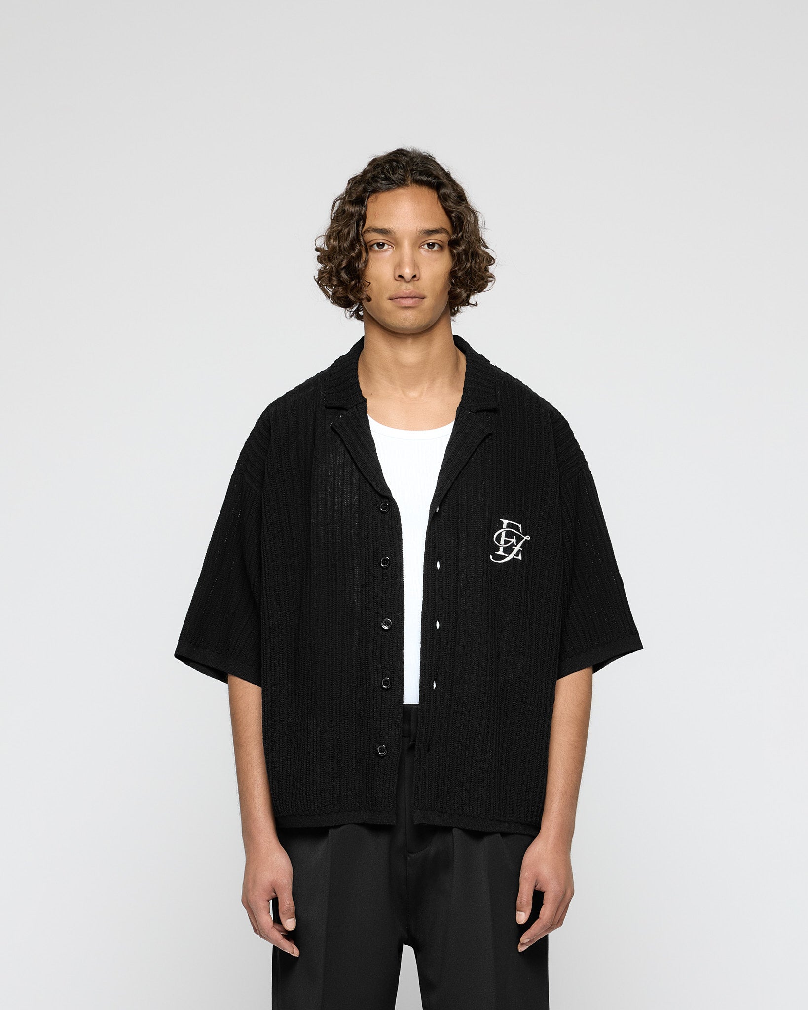eightyfive-ef-contrast-knit-shirt-schwarz-oversized image 2