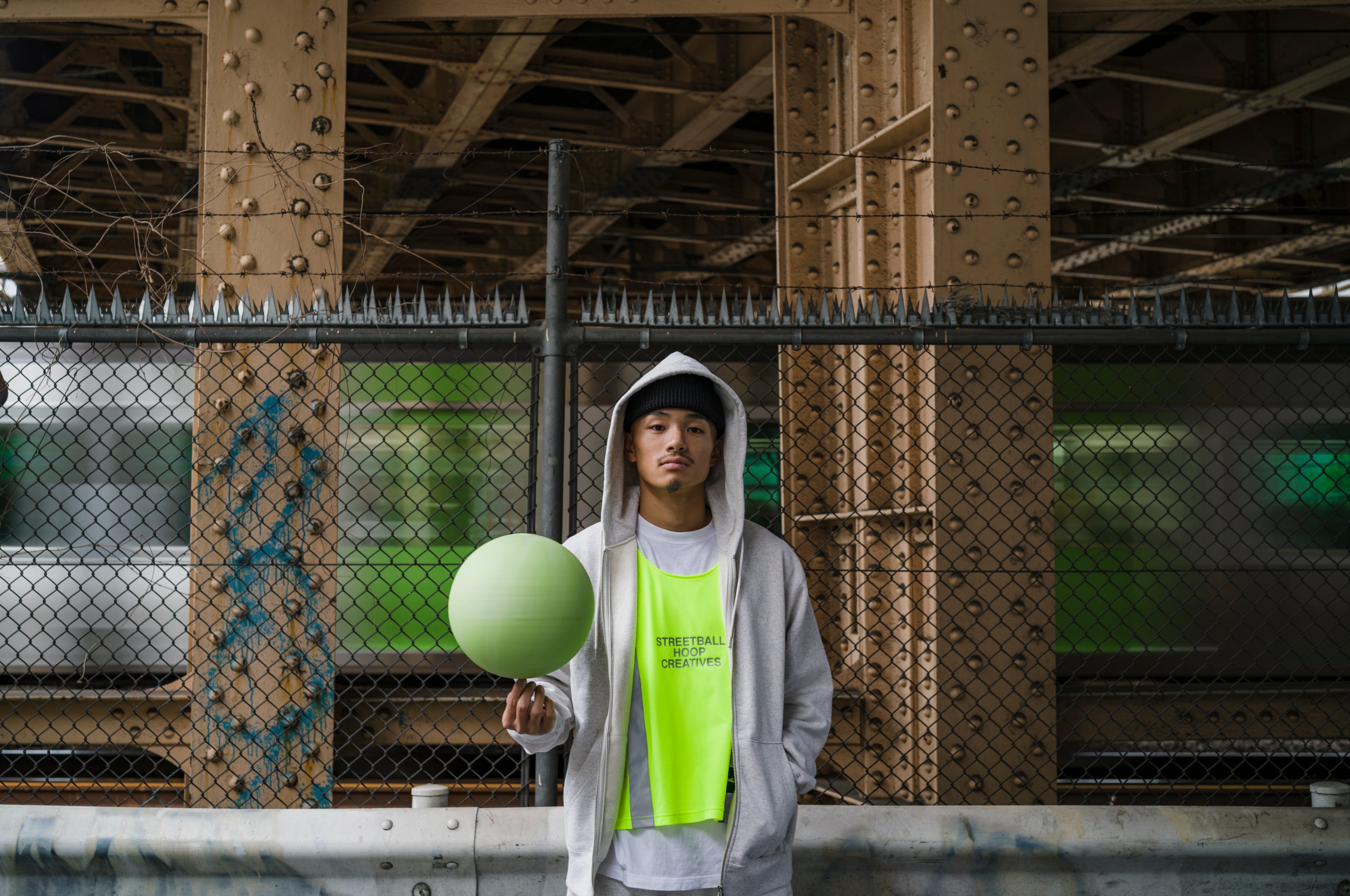 ballaholic-tops-small-logo-full-zip-hoodie-ash-grau image 2
