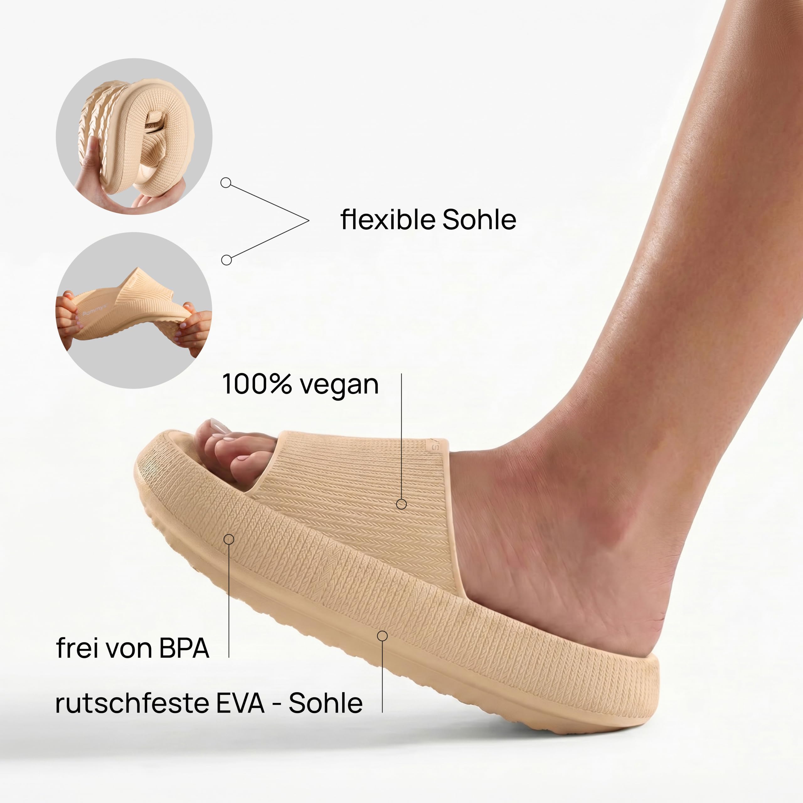 pammys-originals-badelatschen-toffee-cream-44-45-vegan image 3