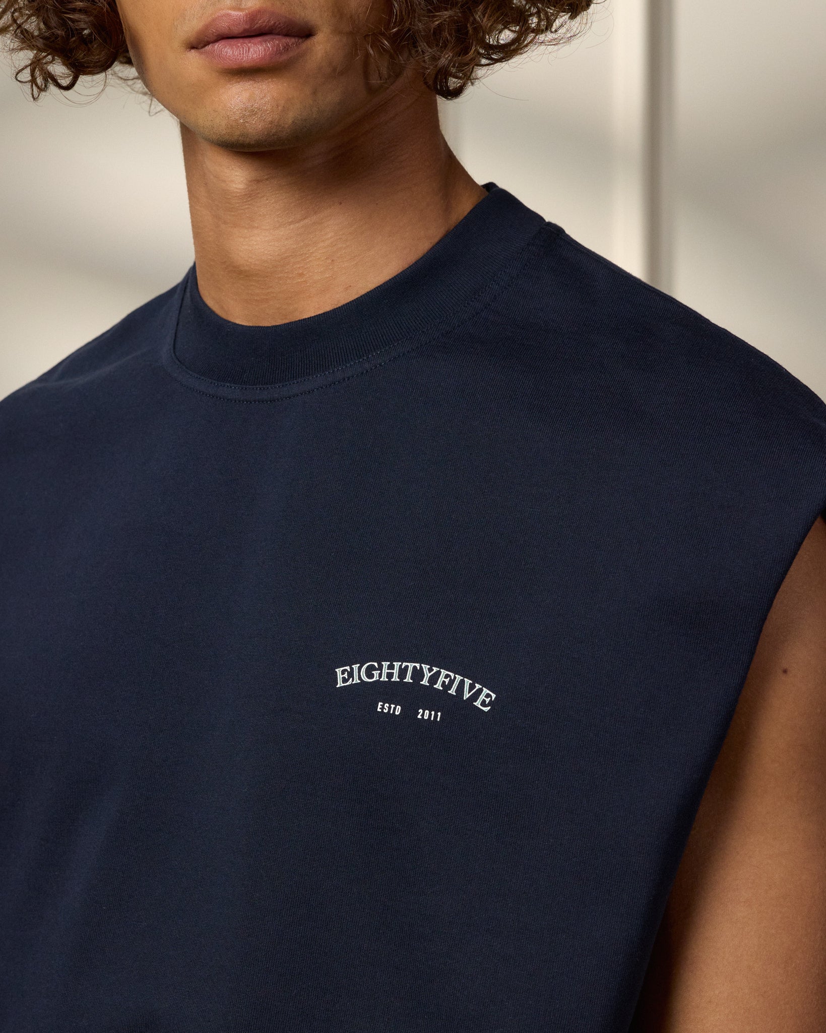 eightyfive-tops-loose-tanktop-navy-oversized-baumwolle image 7