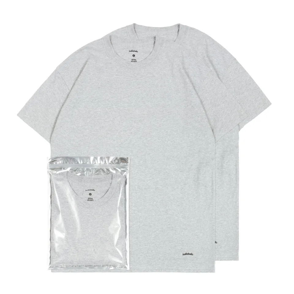 ballaholic-cotton-tees-2er-crew-t-shirt-grau-logo image 1