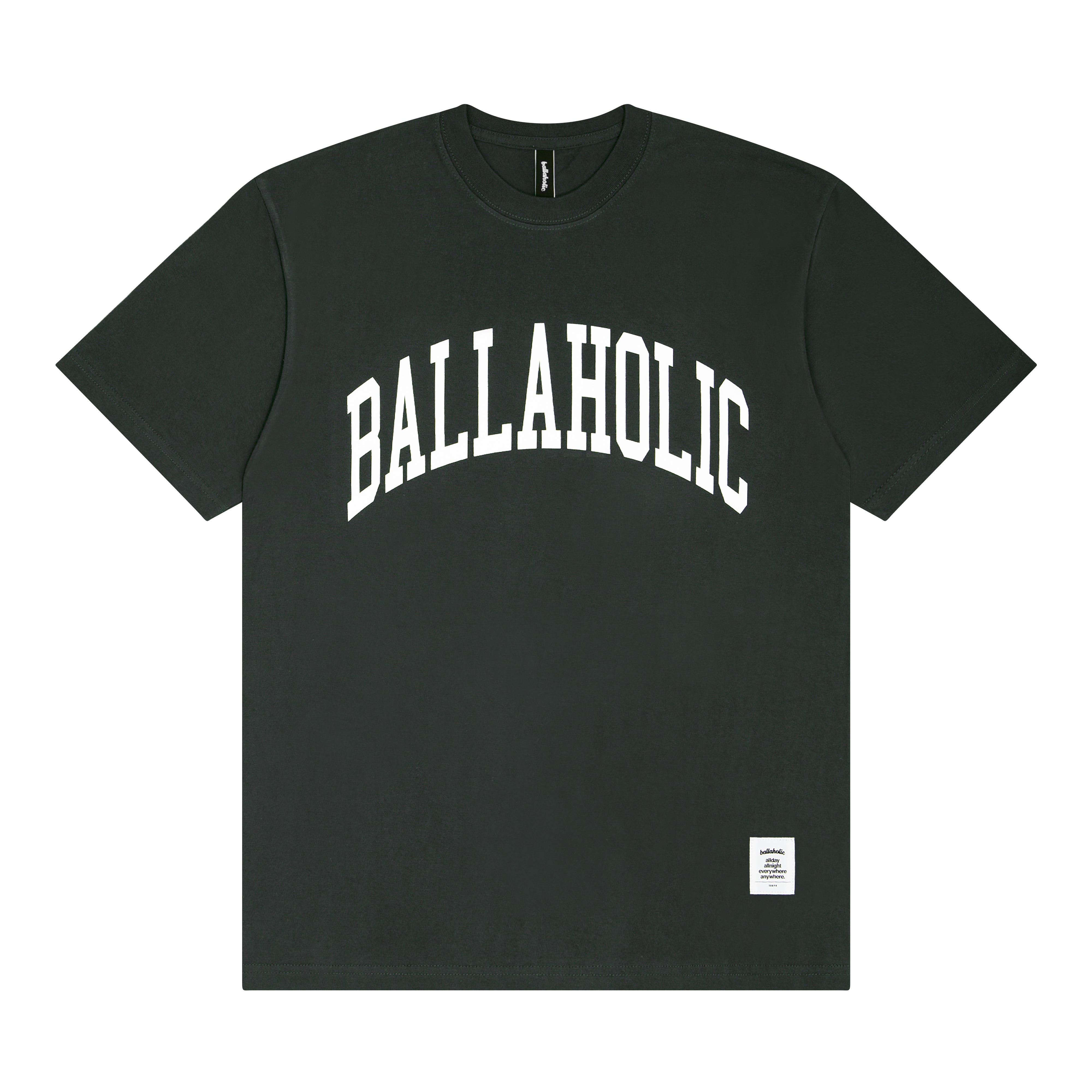 ballaholic-college-logo-tee-t-shirt-graish-green-white-college image 1