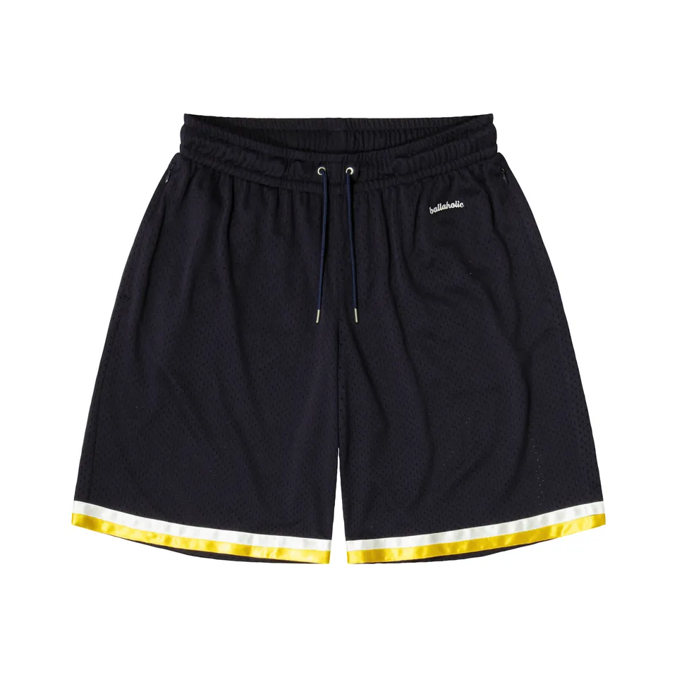 ballaholic-shorts-tape-mesh-zip-shorts-navy image 1