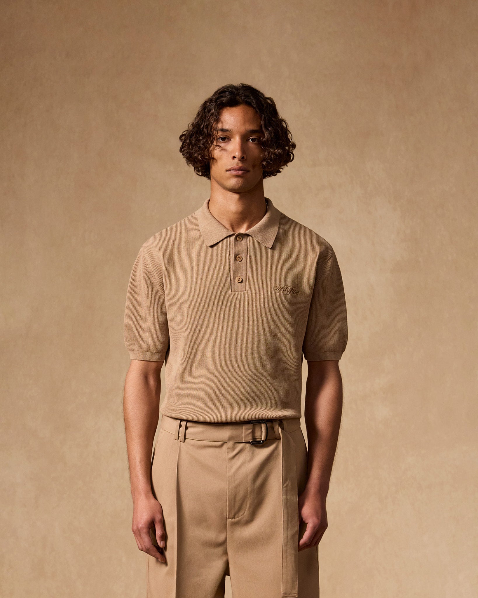 eightyfive-knit-polo-mocha-regular-fit-baumwolle image 3