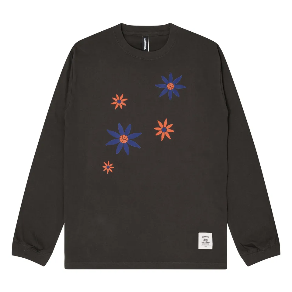 ballaholic-cotton-long-tees-ball-panel-flower-longsleeve-sumi-baumwolle image 1