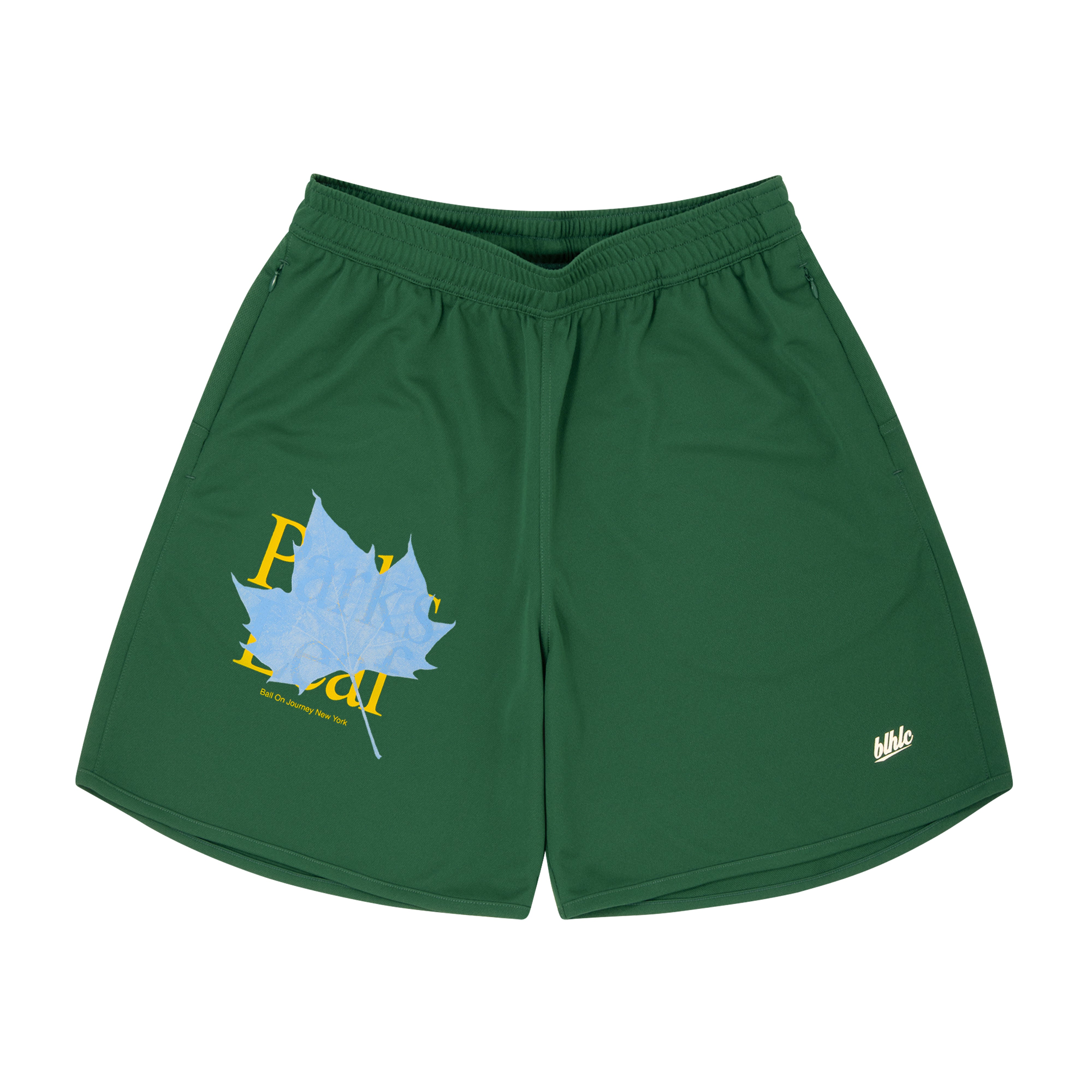 ballaholic-parks-leaf-zip-shorts-shorts-forest-green image 1