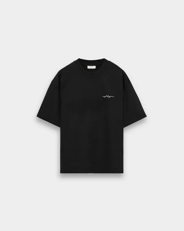 eightyfive-signature-embroidery-oversized-t-shirt-black image 1