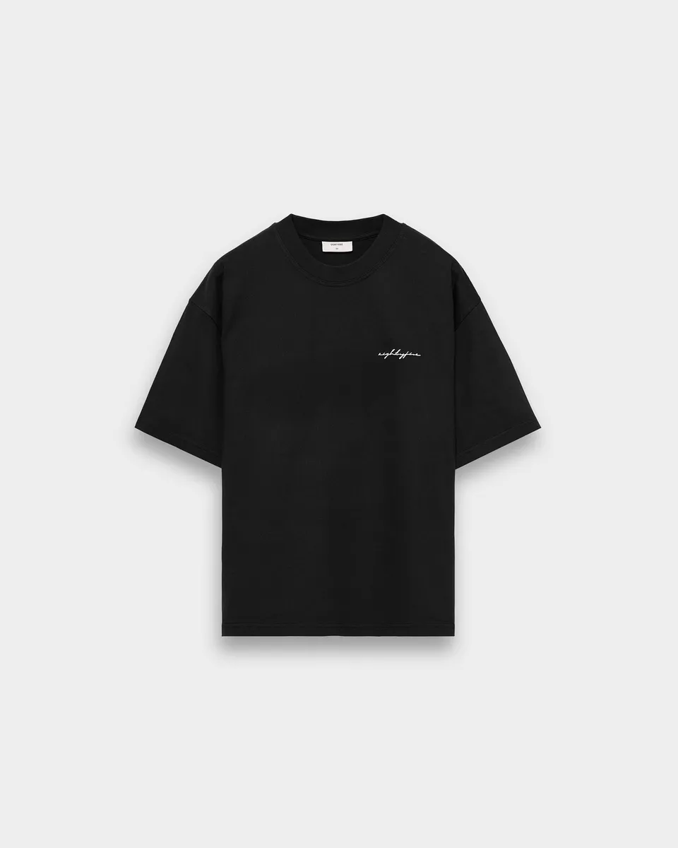 eightyfive-signature-embroidery-oversized-t-shirt-black image 1