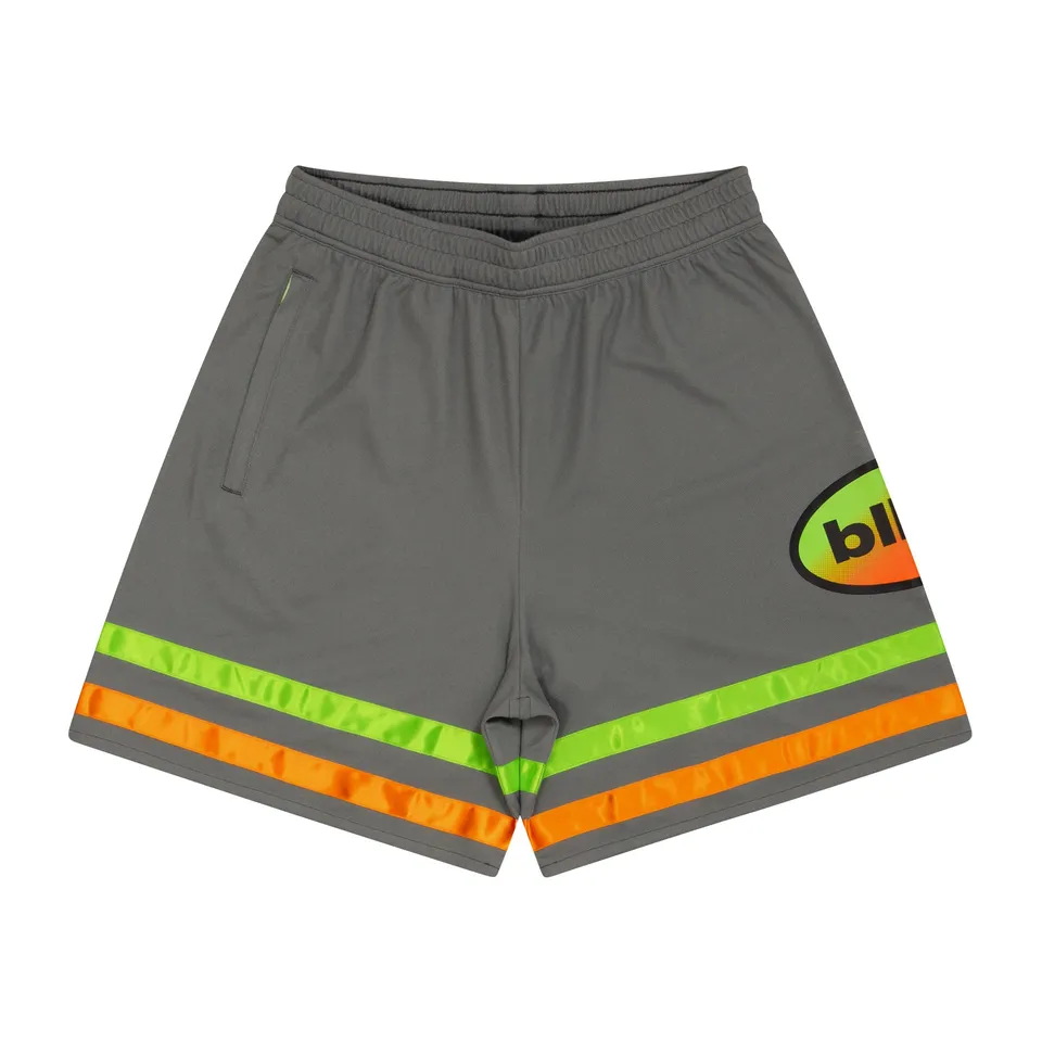 ballaholic-shorts-oval-logo-zip-shorts-charcoal image 1