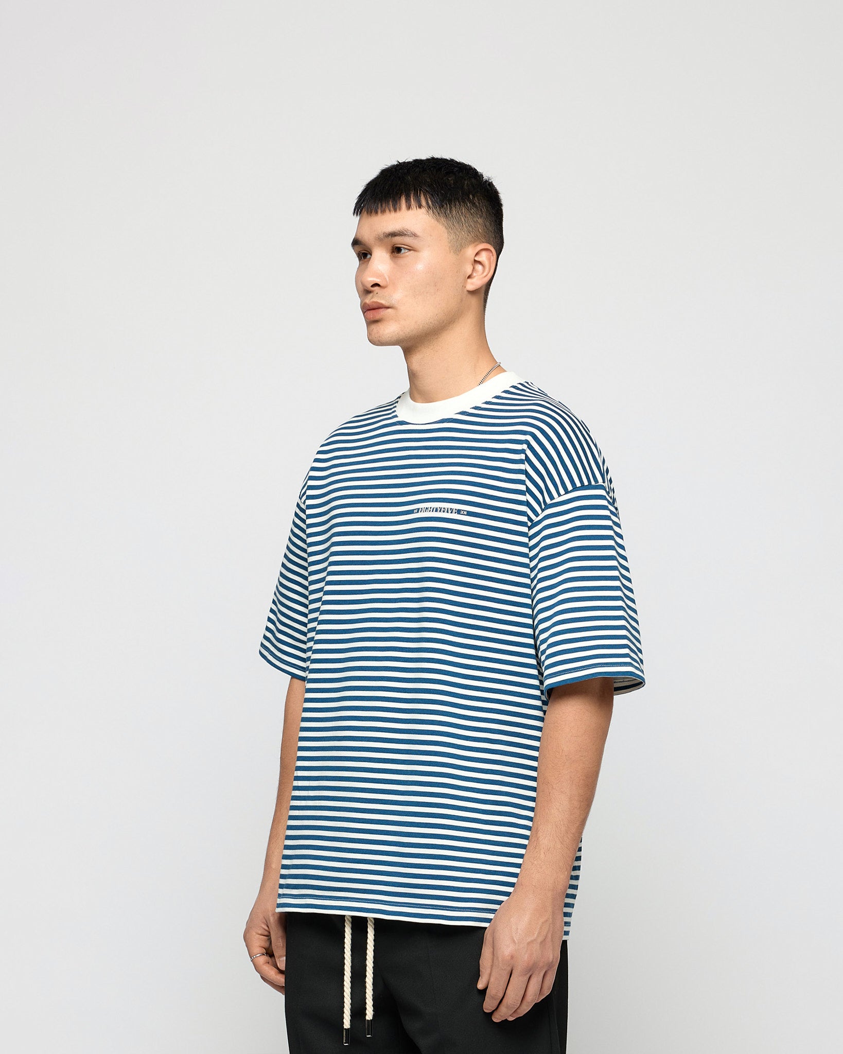 eightyfive-striped-contrast-t-shirt-blue-oversized-320gsm image 3