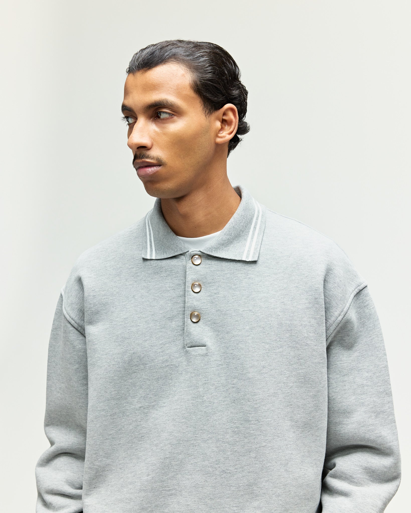 eightyfive-tops-heavy-polo-sweater-sporty-grey-baumwolle image 8