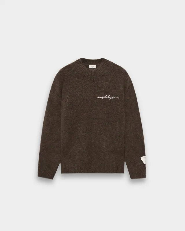 eightyfive-tops-heavy-crew-neck-sweater-pullover-dark-khaki image 1