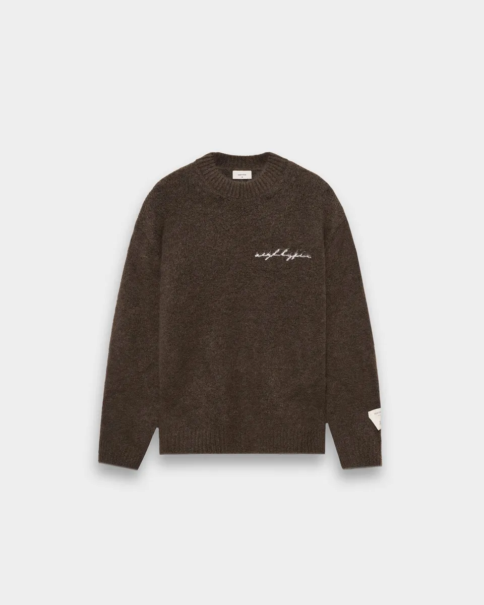 eightyfive-tops-heavy-crew-neck-sweater-pullover-dark-khaki image 1