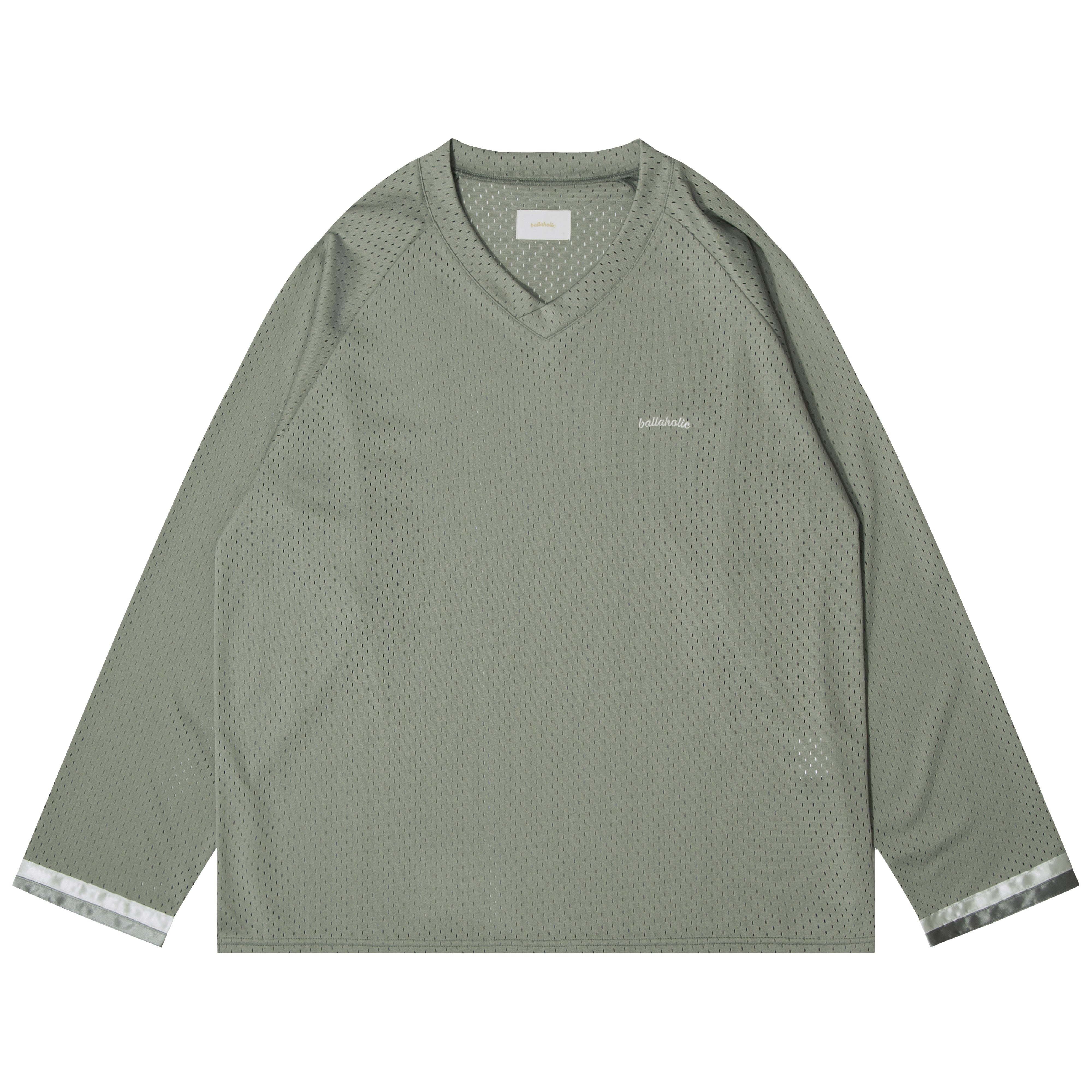 ballaholic-tape-v-neck-mesh-long-tee-longsleeve-grau image 1
