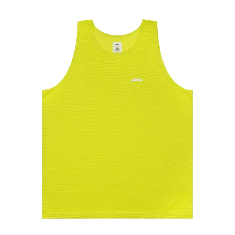 ballaholic-knit-mesh-logo-tank-top-lime image 1