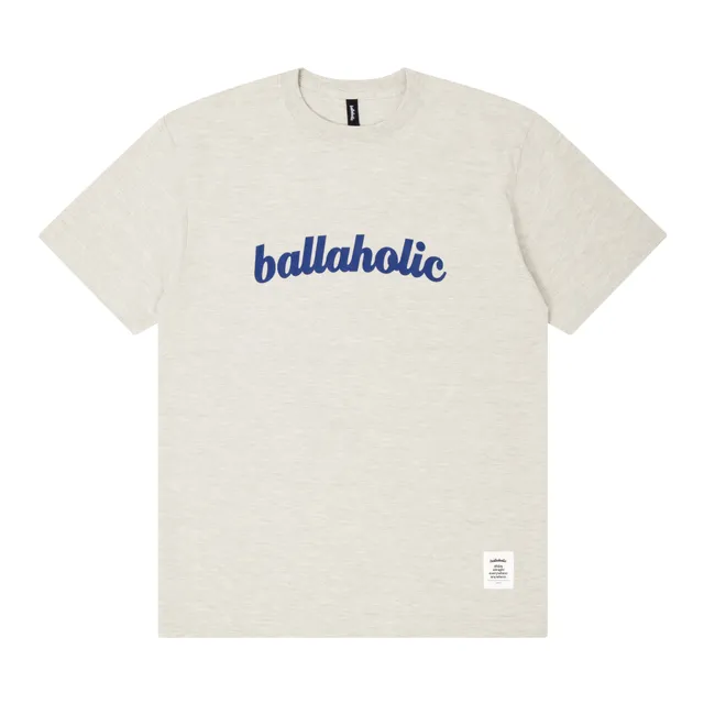 ballaholic-logo-tee-t-shirt-oatmeal-reflex-blue-baumwolle image 1
