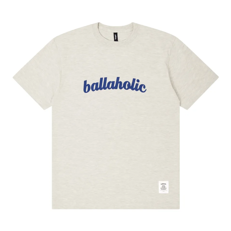 ballaholic-logo-tee-t-shirt-oatmeal-reflex-blue-baumwolle image 1