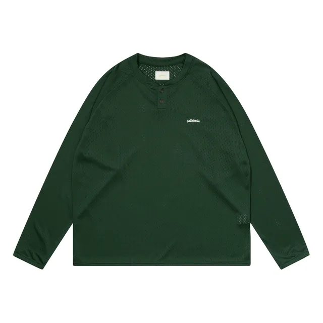 ballaholic-logo-mesh-long-shirt-dunkelgr-n-knopfkragen image 1