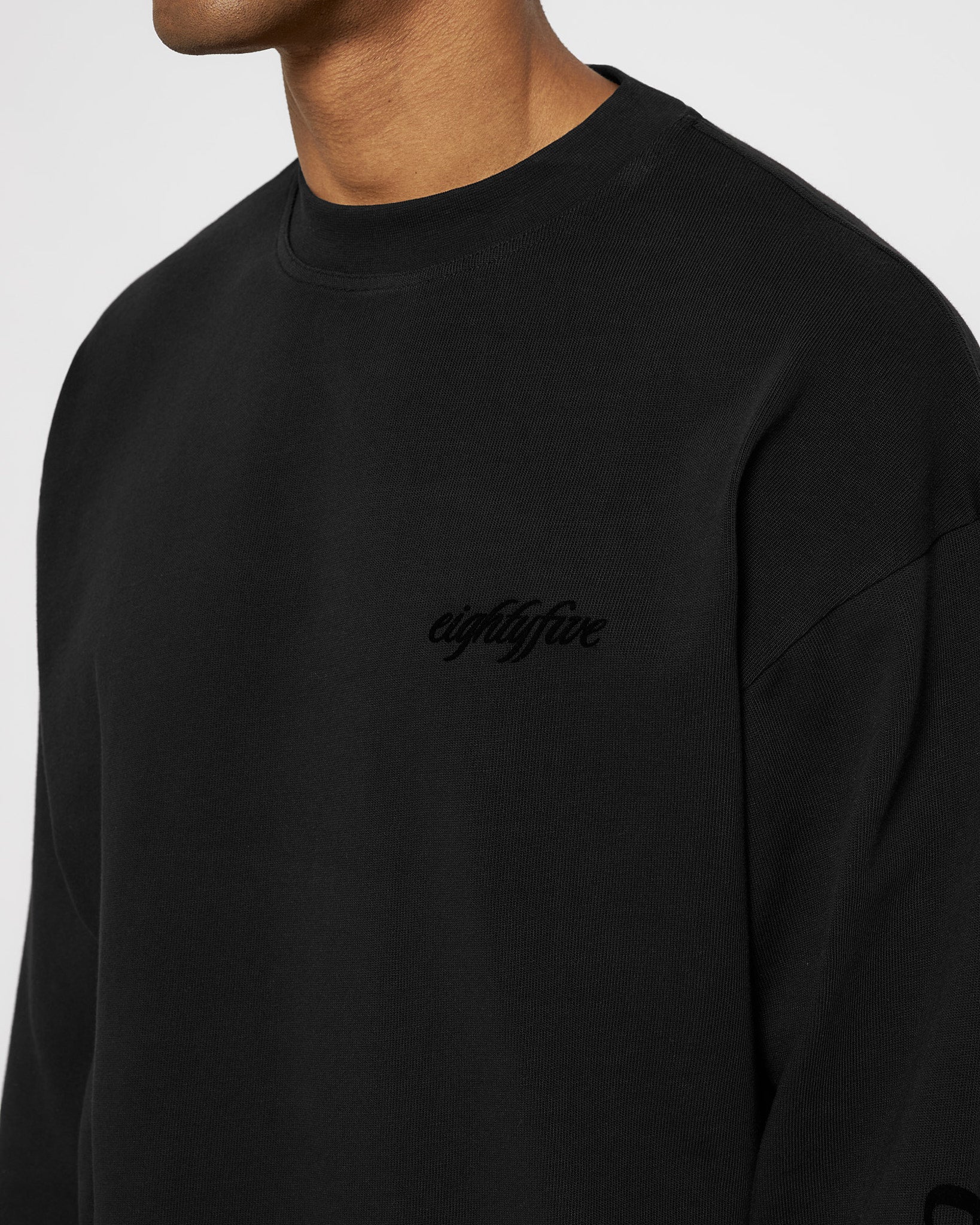 eightyfive-tops-handwritten-longsleeve-shirt-black-oversized image 6