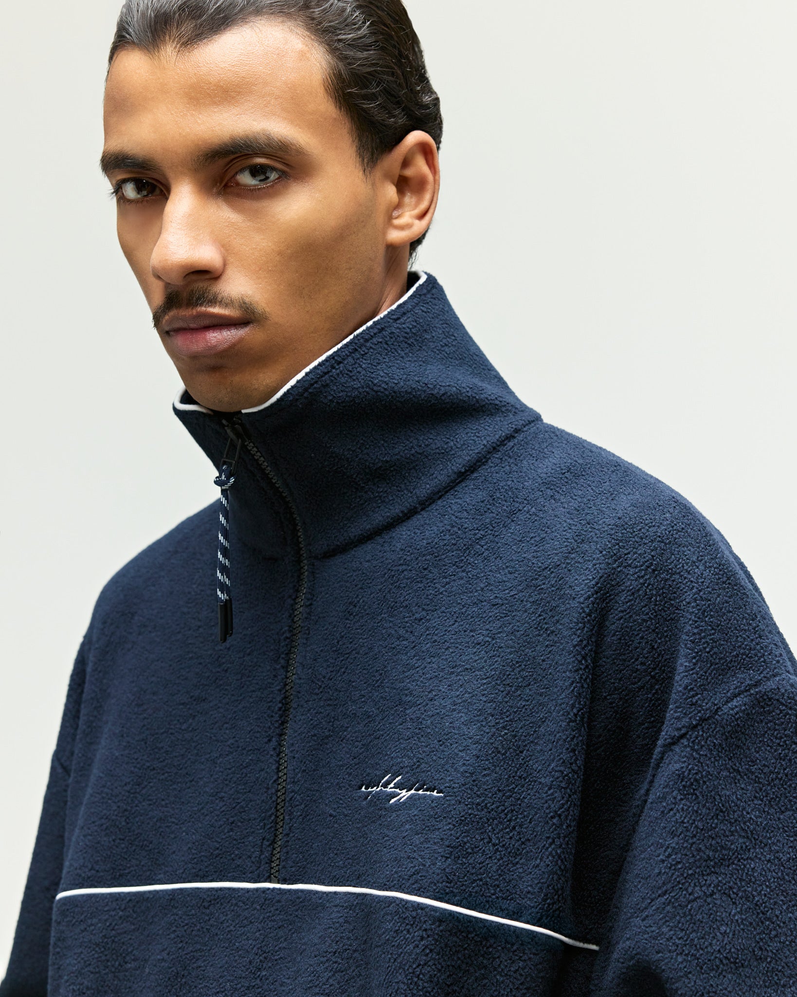 eightyfive-overshirts-fleece-half-zip-windbreaker-jacke-navy-fleece image 8