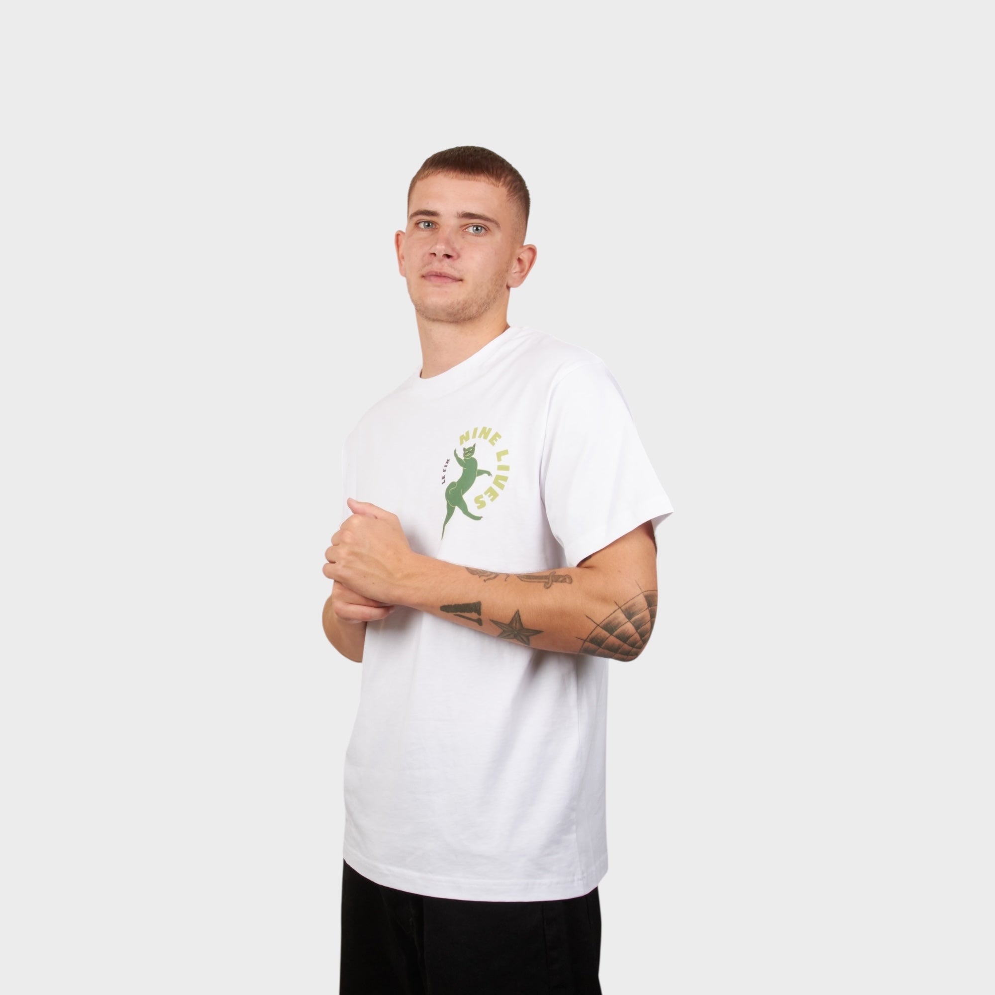 le-fix-nine-lives-t-shirt-wei-katzen-print-baumwolle image 3
