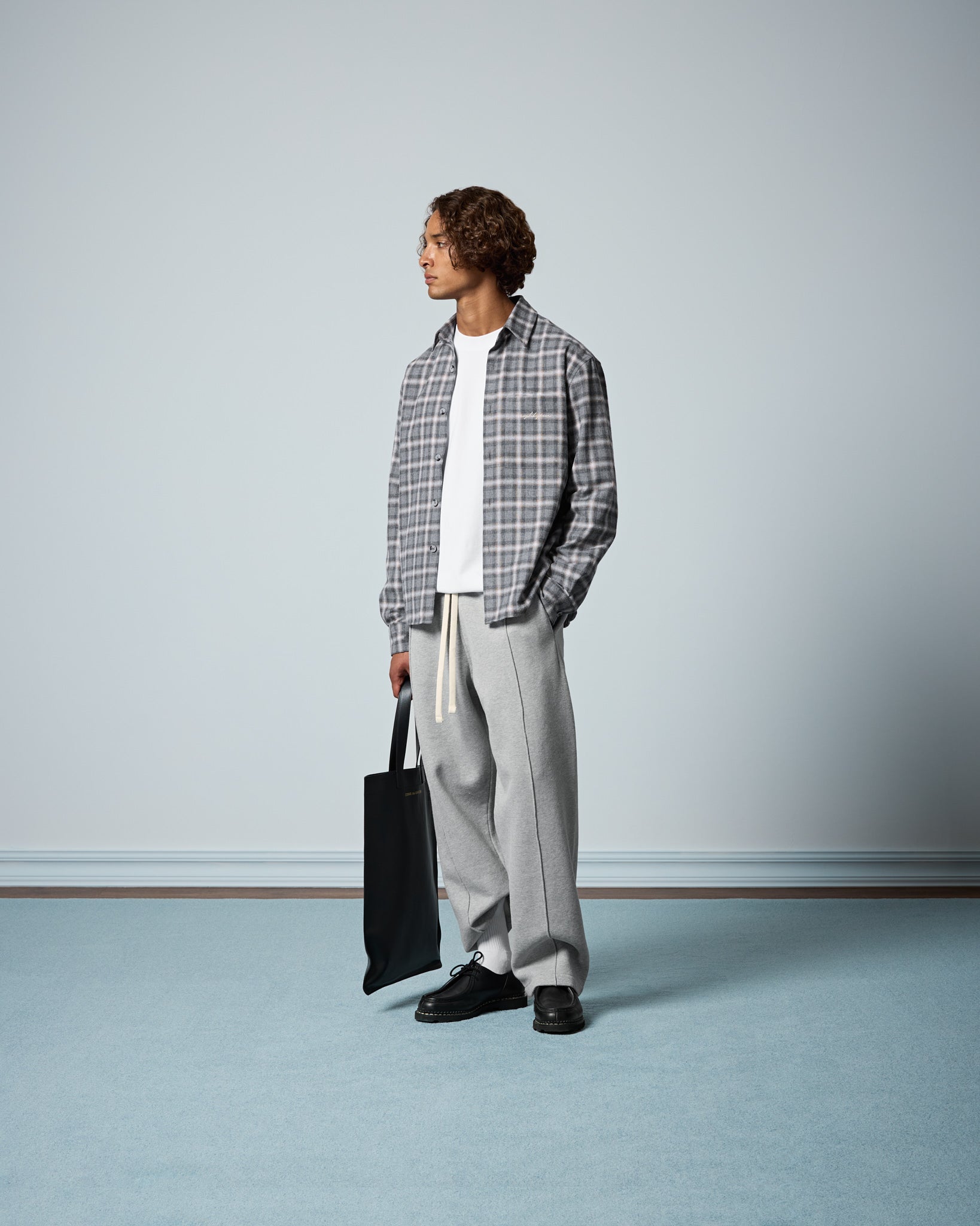 eightyfive-checked-shirt-flanellhemd-grey-melange-relaxed image 5