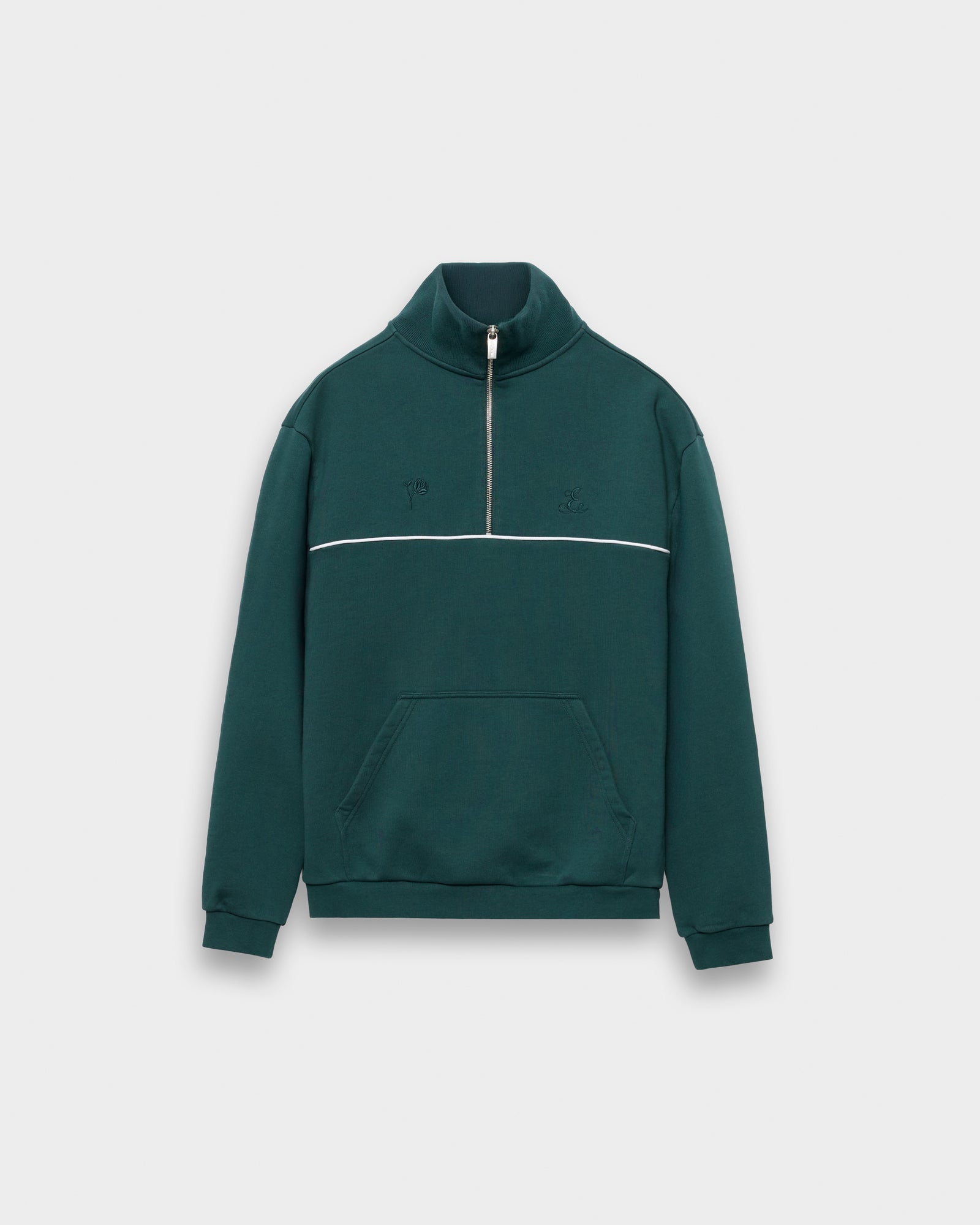 eightyfive-tops-quarter-zip-sweater-pine-green-baumwolle image 1