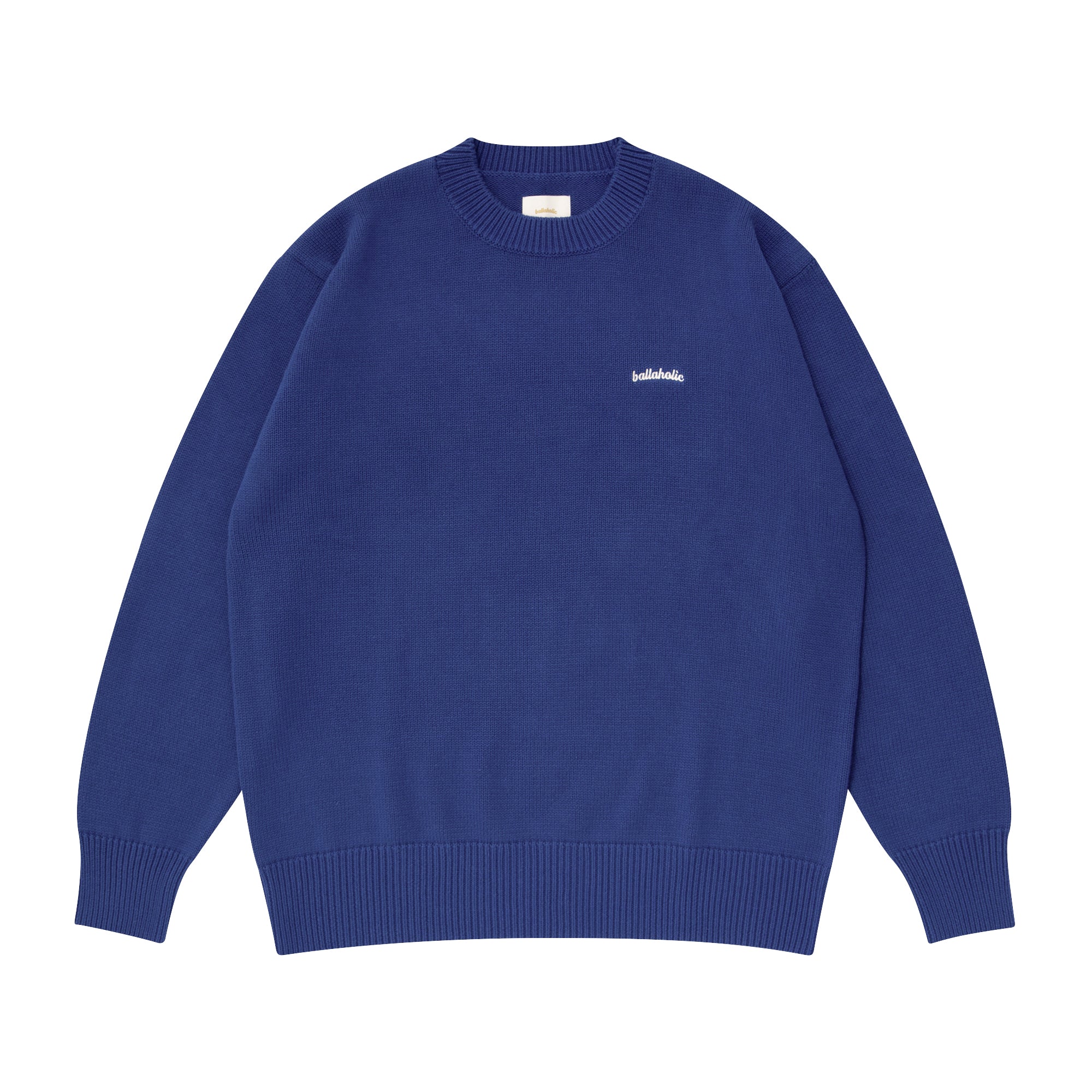 ballaholic-logo-cotton-knit-sweater-pullover-blau image 1