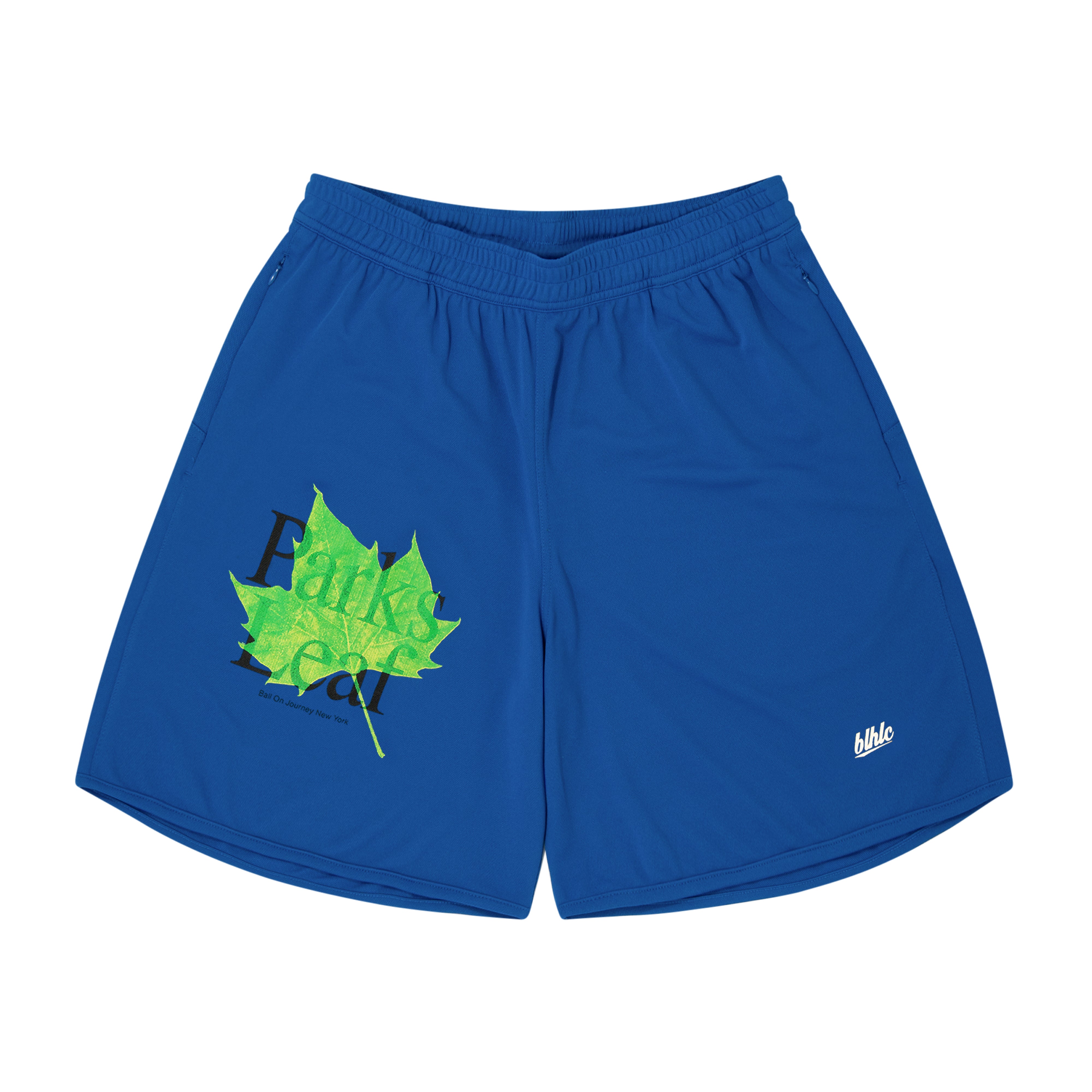 ballaholic-parks-leaf-zip-shorts-basketballshorts-blau image 1