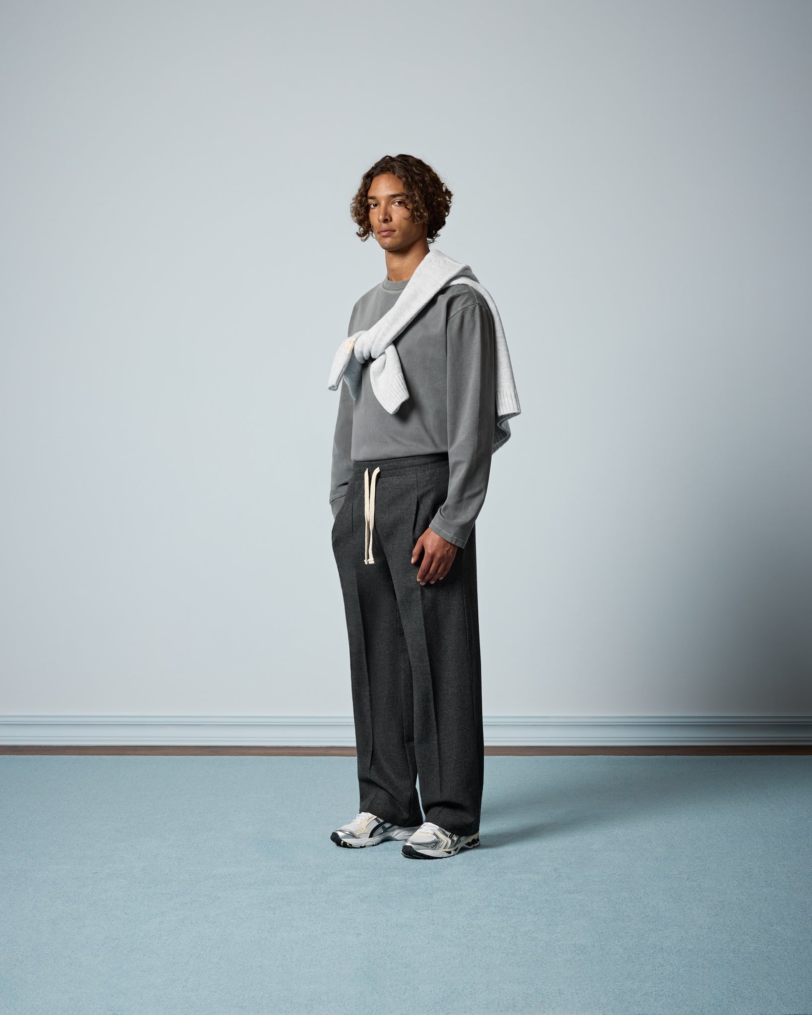 eightyfive-wool-pants-with-elastic-waistline-hose-grey-melange image 5