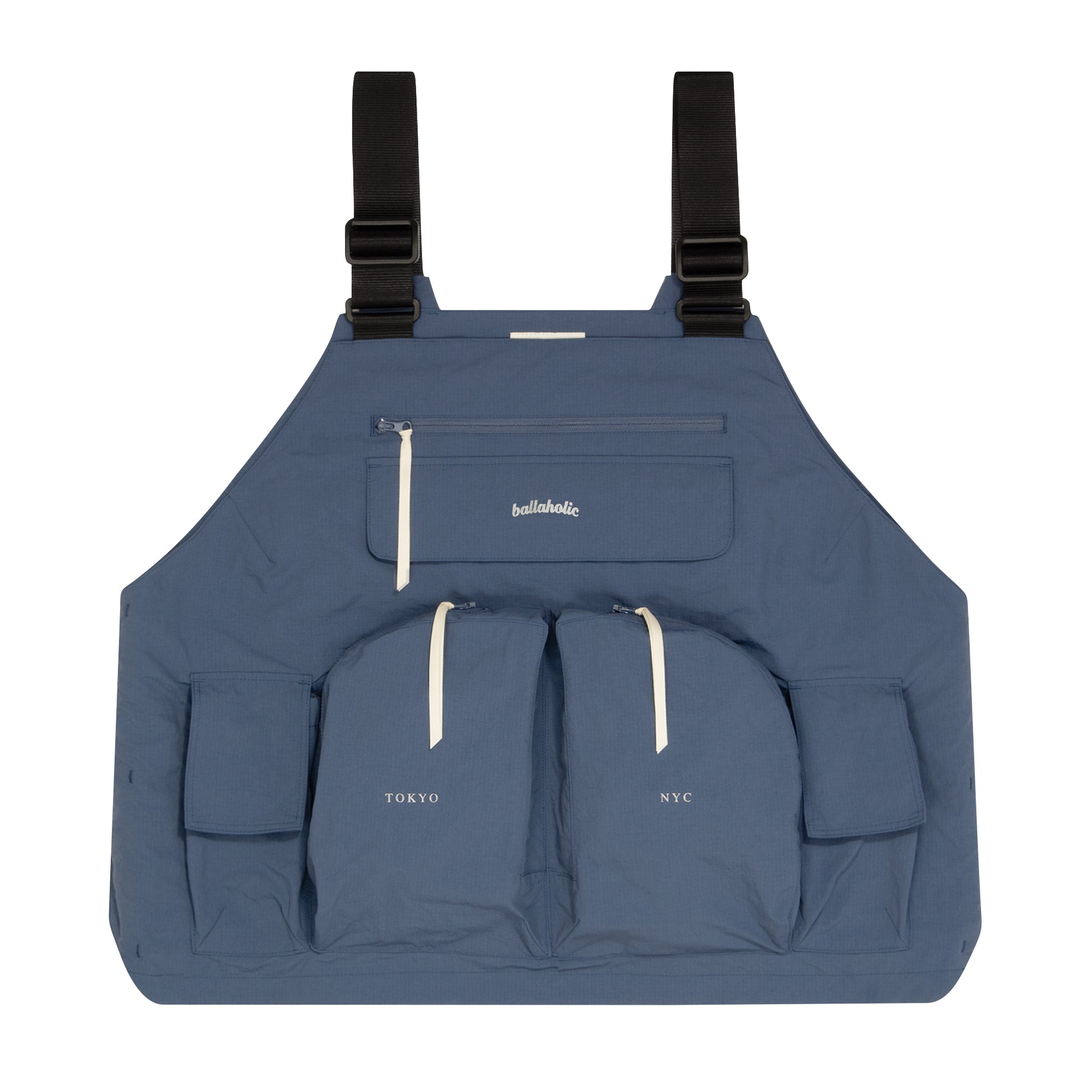 ballaholic-w-face-vest-weste-blau-mit-reflektor-print image 1