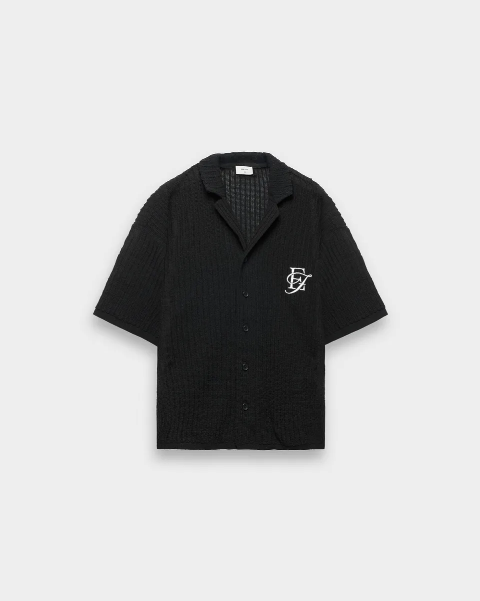 eightyfive-ef-contrast-knit-shirt-schwarz-oversized image 1