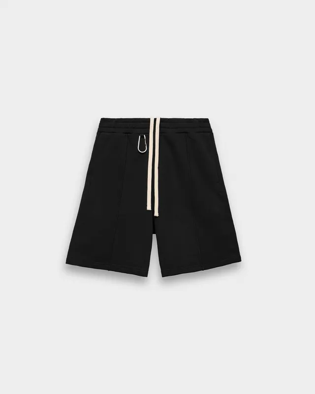 eightyfive-pleated-sweatshorts-shorts-schwarz-baumwolle image 1