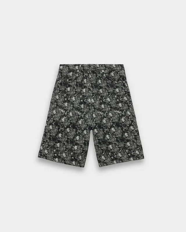 eightyfive-flower-jorts-shorts-black-baggy-blumenprint image 1