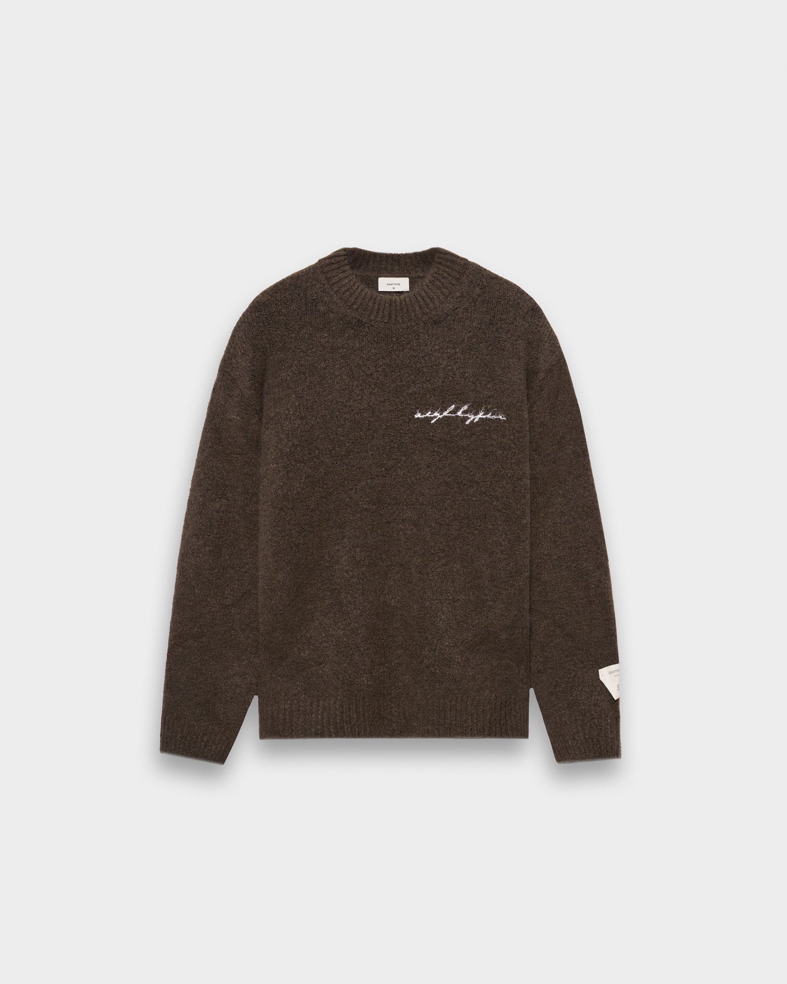 eightyfive-tops-heavy-crew-neck-sweater-pullover-dark-khaki image 1