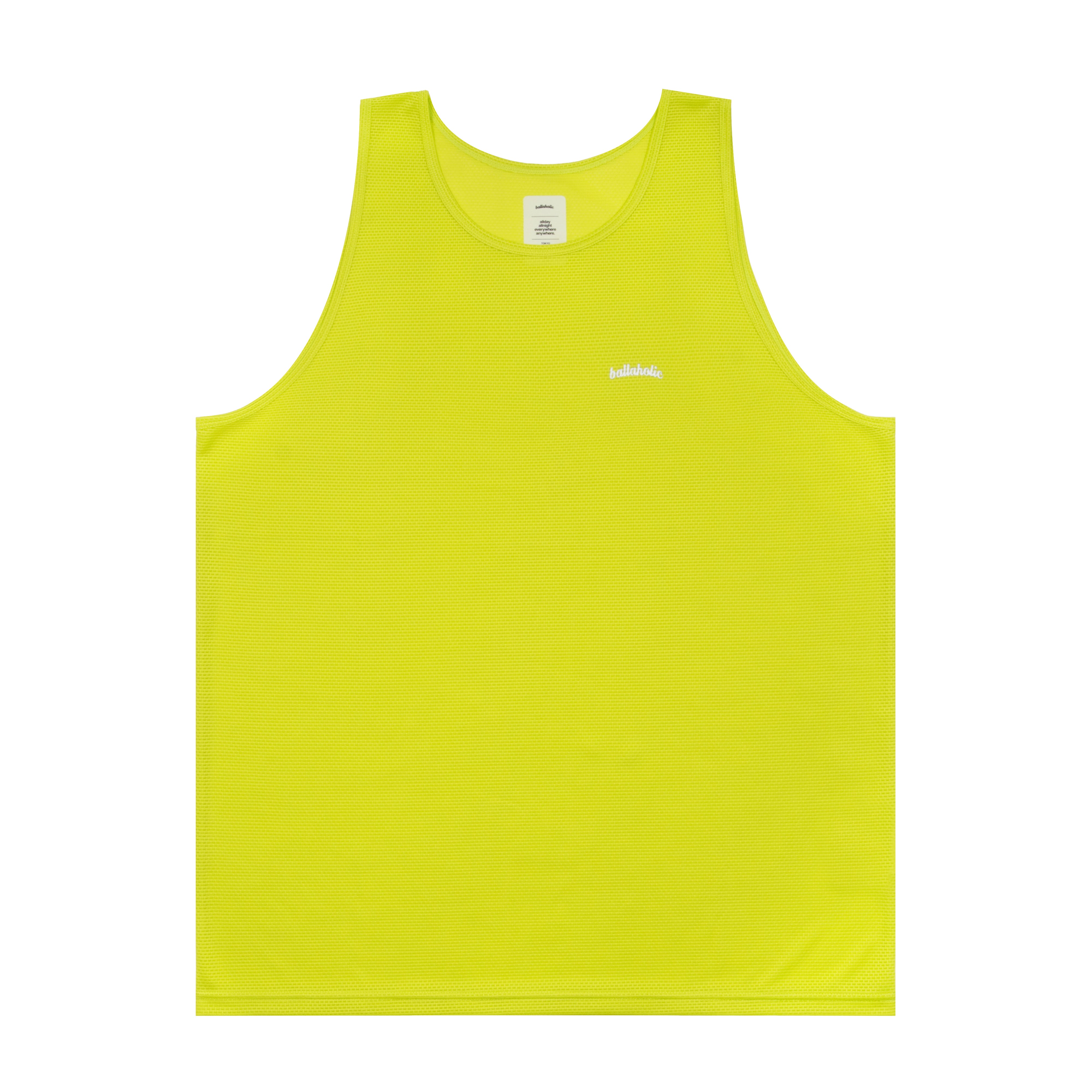 ballaholic-knit-mesh-logo-tank-top-lime image 1