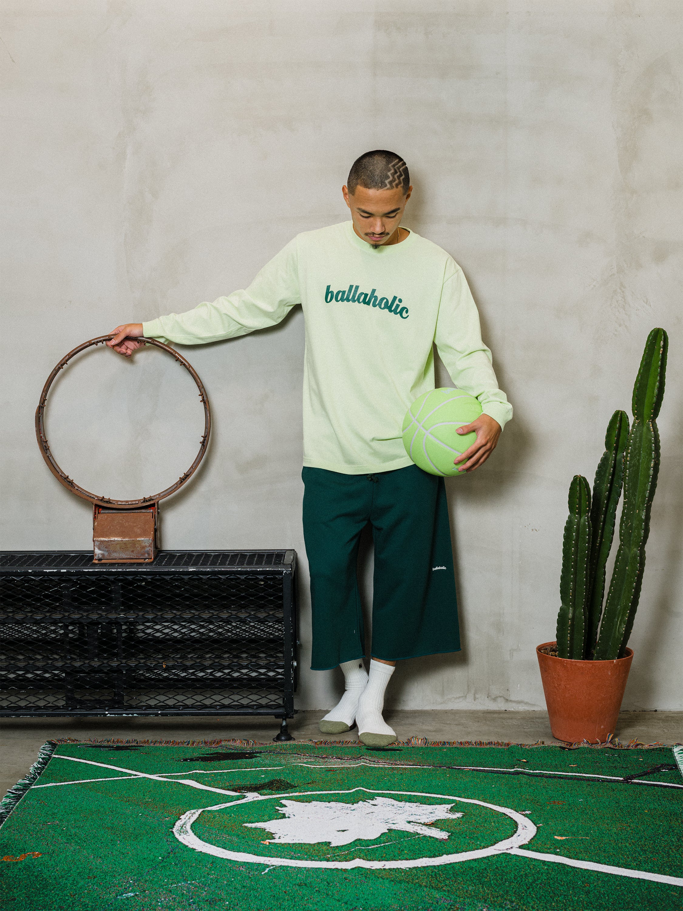 ballaholic-logo-long-tee-milky-lime-langarmshirt image 2