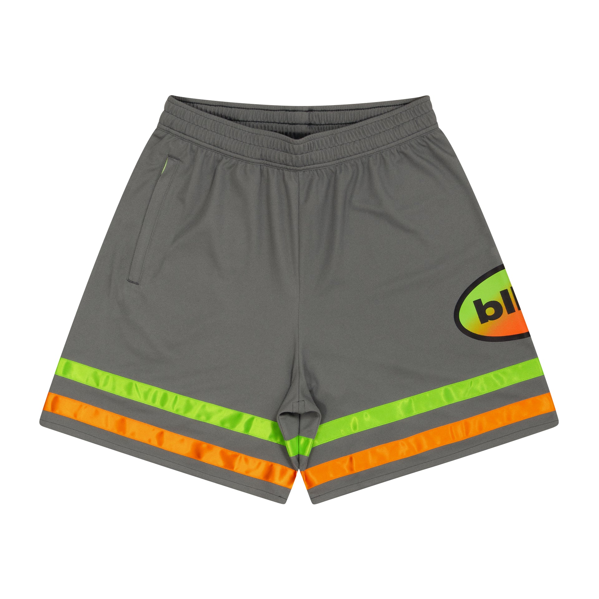 ballaholic-shorts-oval-logo-zip-shorts-charcoal image 1