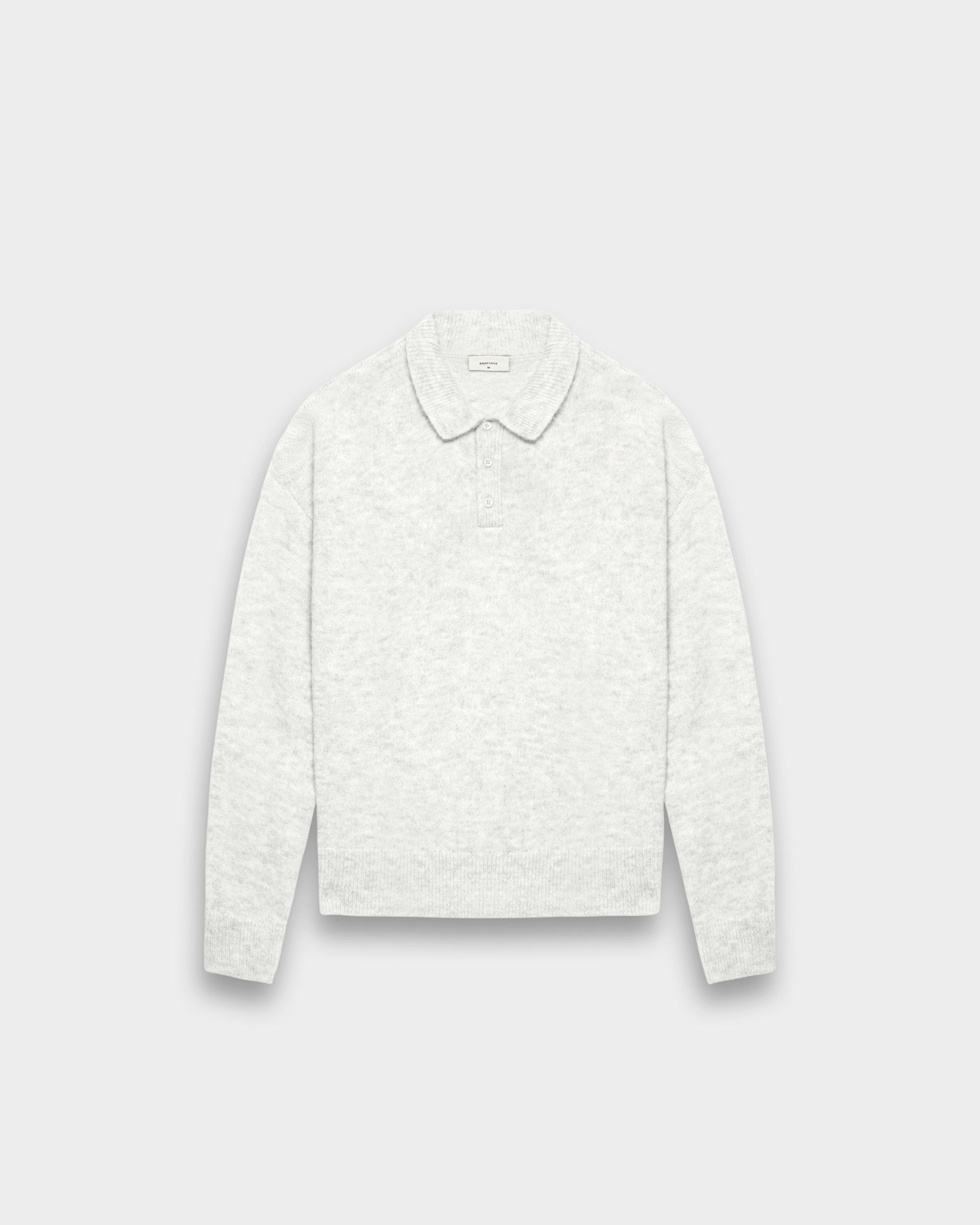 eightyfive-tops-hairy-polo-sweater-pullover-light-grey image 1
