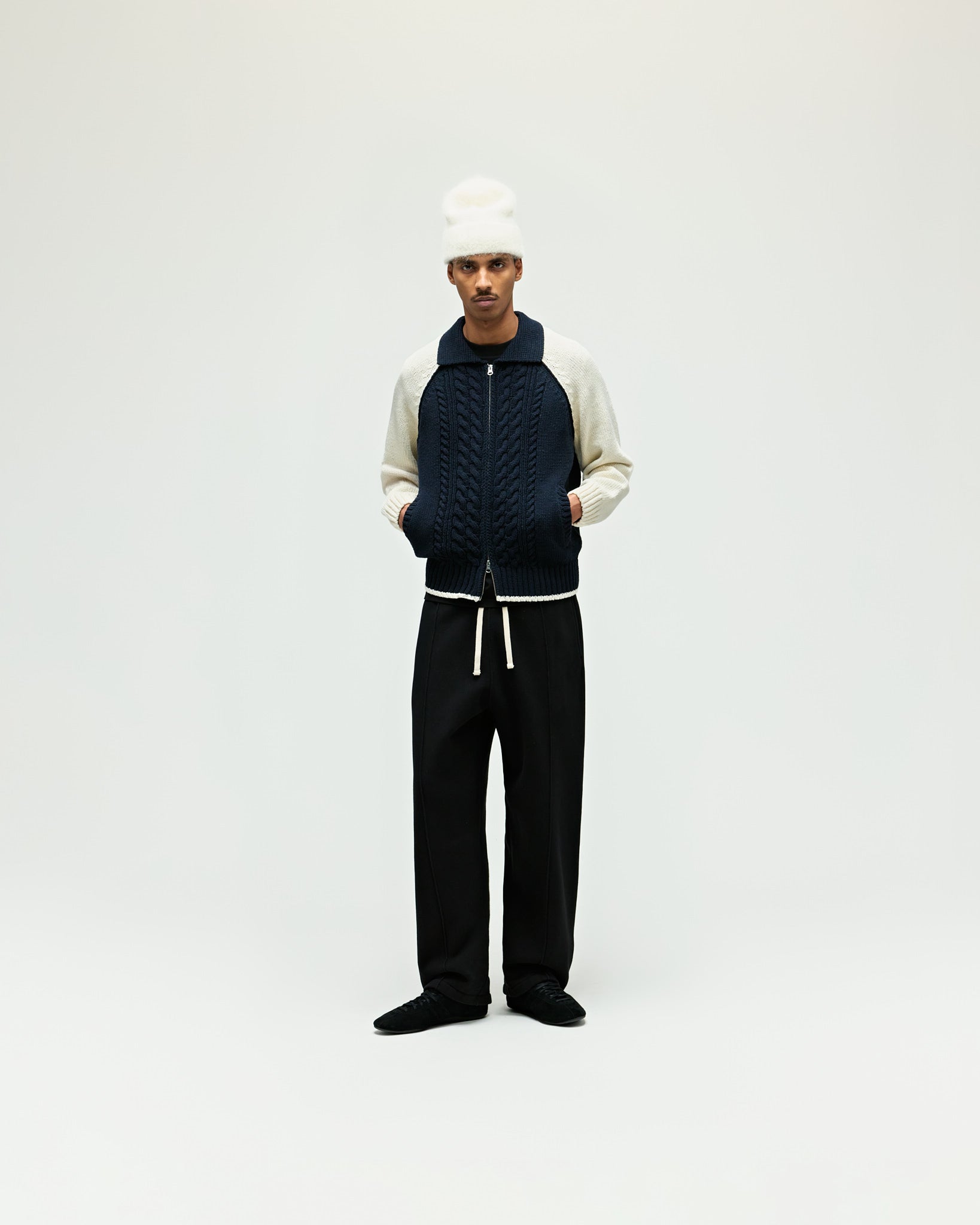 eightyfive-cable-knit-trainer-jacket-jacke-navy-baumwolle image 4
