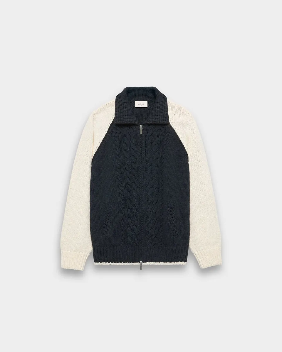 eightyfive-cable-knit-trainer-jacket-jacke-navy-baumwolle image 1