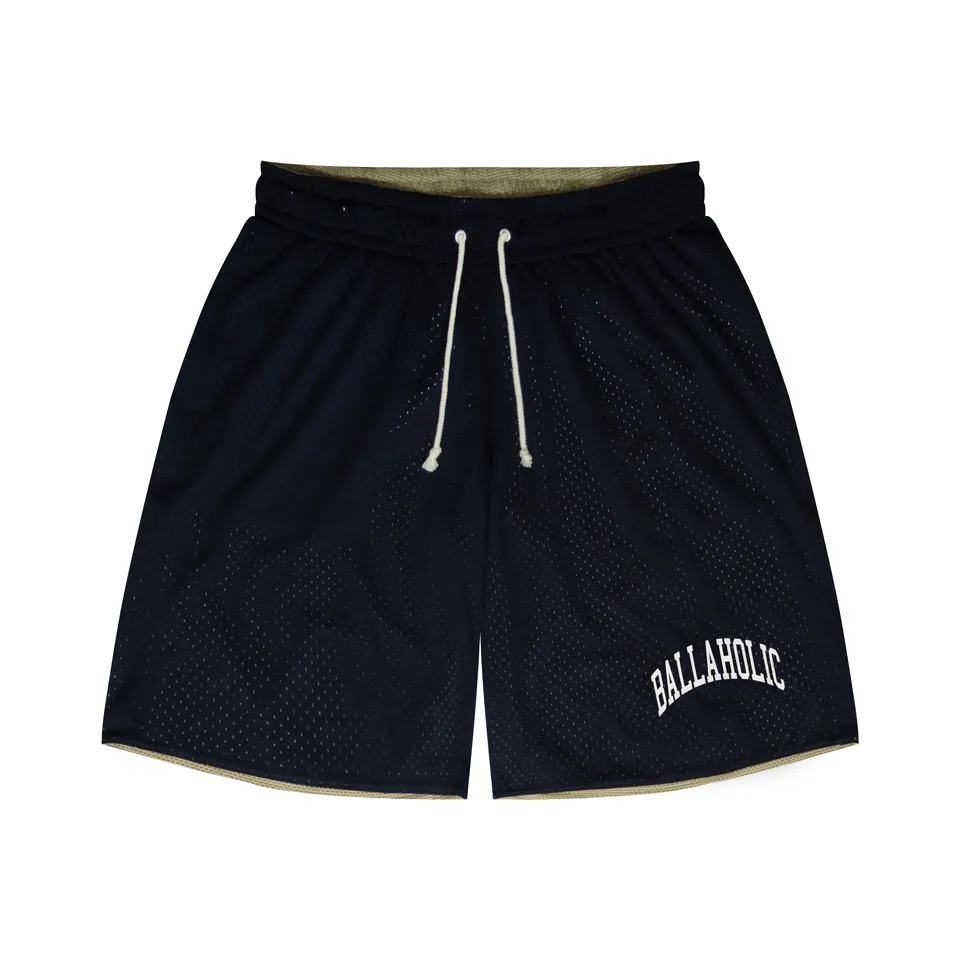 ballaholic-college-logo-streetmove-mesh-zip-shorts-navy image 1