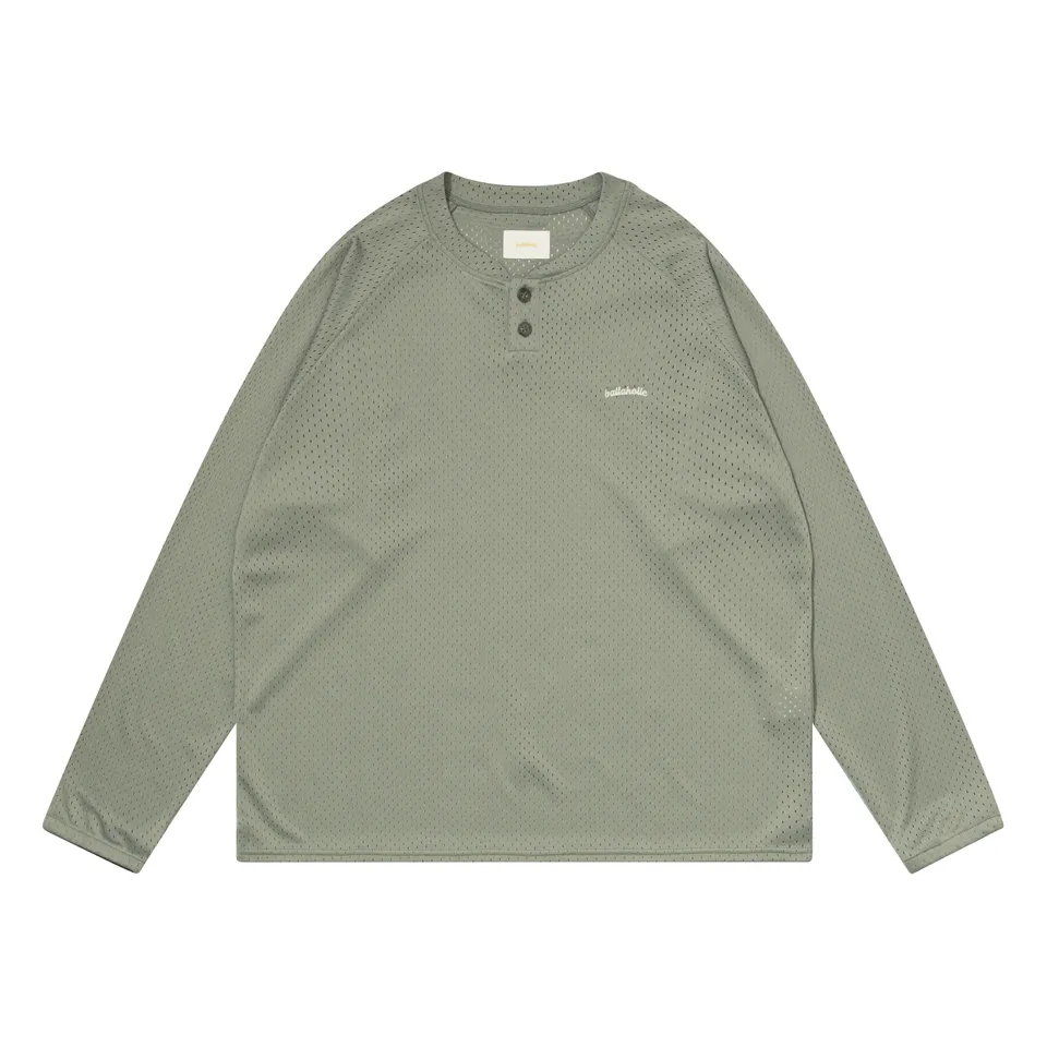 ballaholic-tops-logo-mesh-langarmshirt-grau-knopfkragen image 1