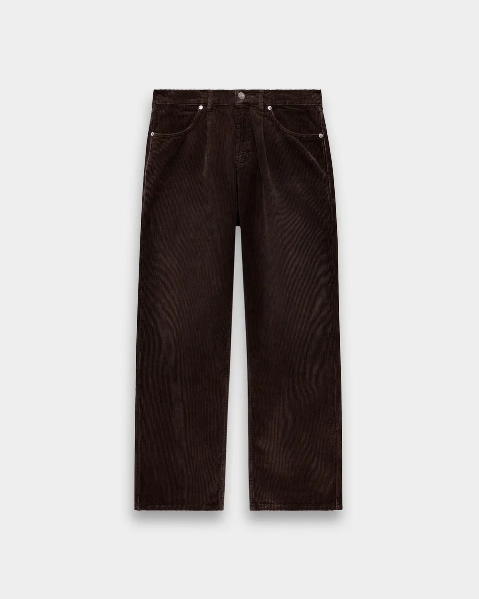 eightyfive-washed-pleated-corduroy-pants-cordhose-braun-32 image 1