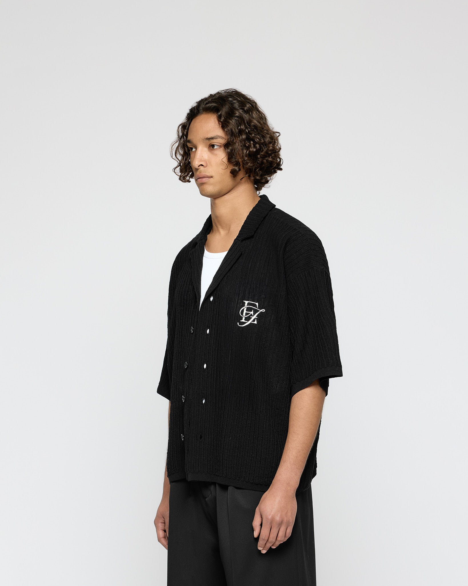 eightyfive-ef-contrast-knit-shirt-schwarz-oversized image 3