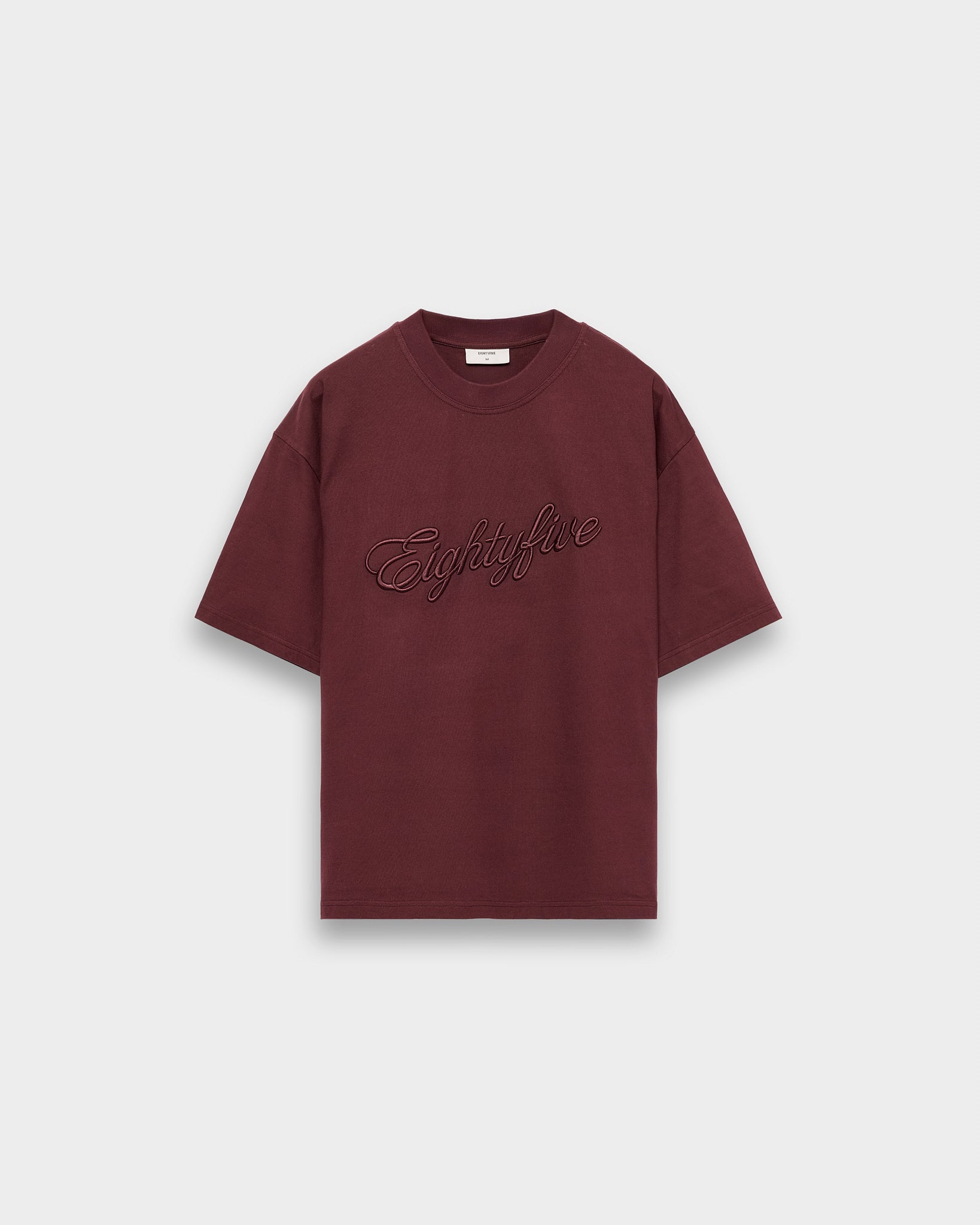 eightyfive-tops-heavy-embroidered-t-shirt-burgundy-m image 1