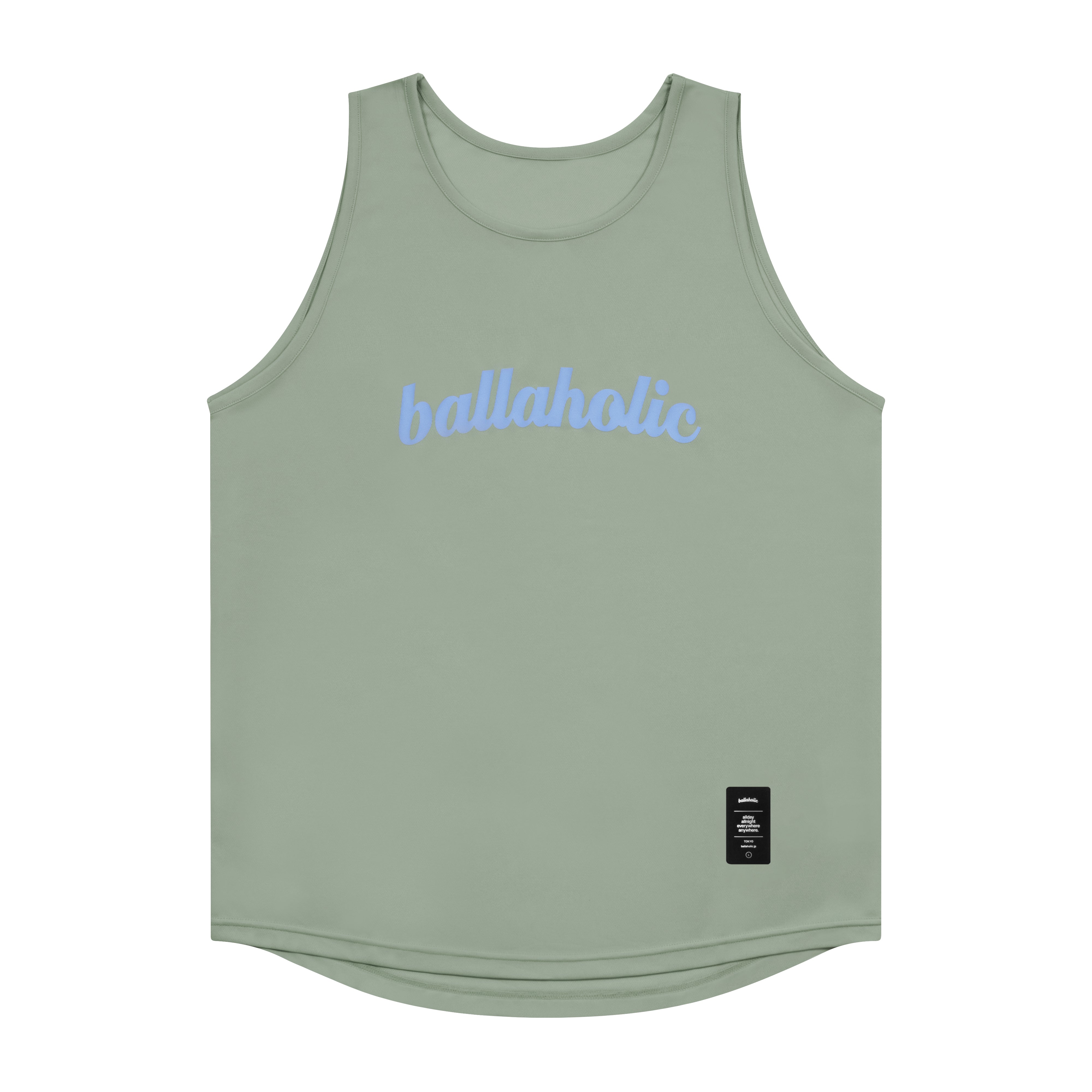 ballaholic-logo-tank-top-tanktop-gray-cerulean-blue-custom image 1