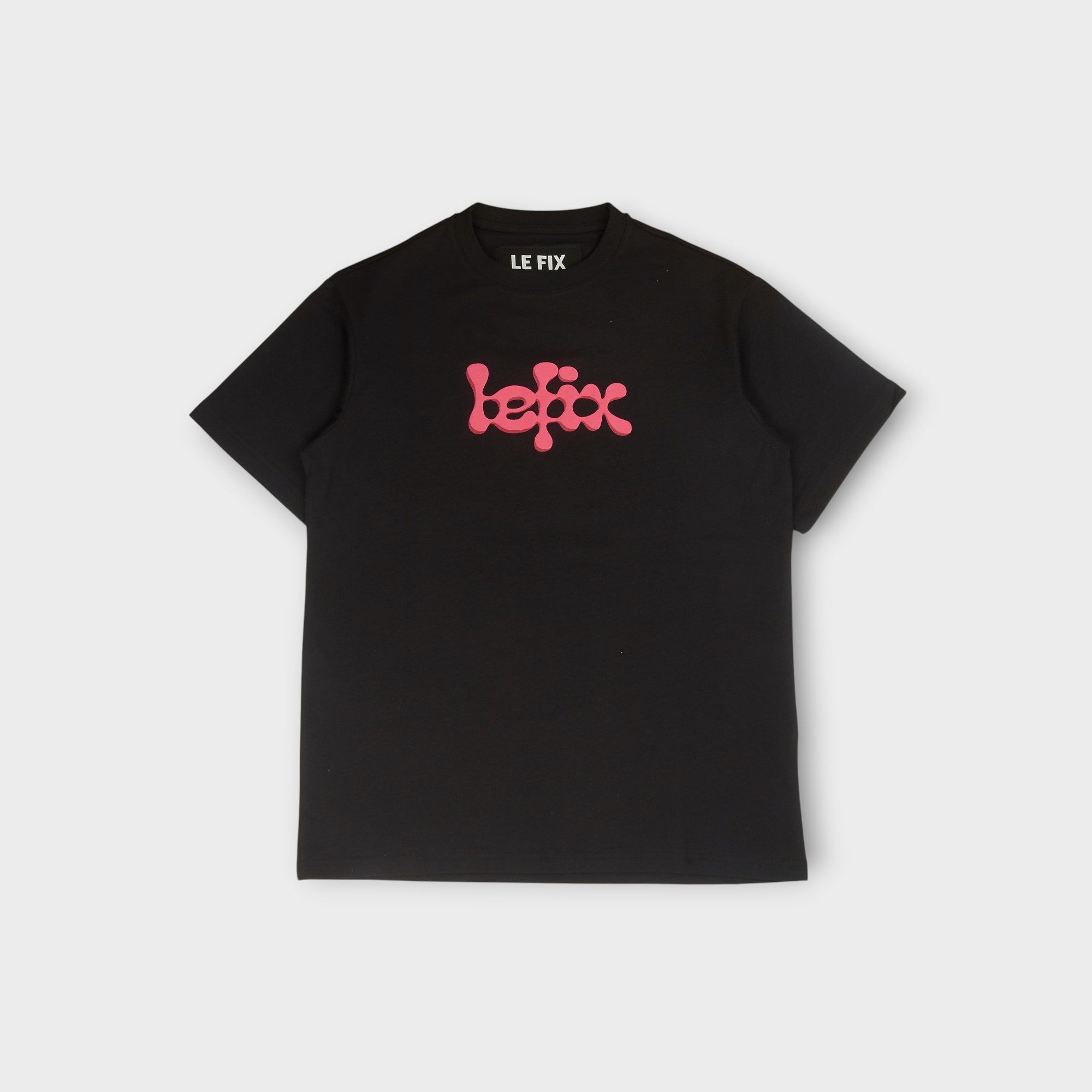 le-fix-play-t-shirt-t-shirt-schwarz-pinkes-logo-baumwolle image 1