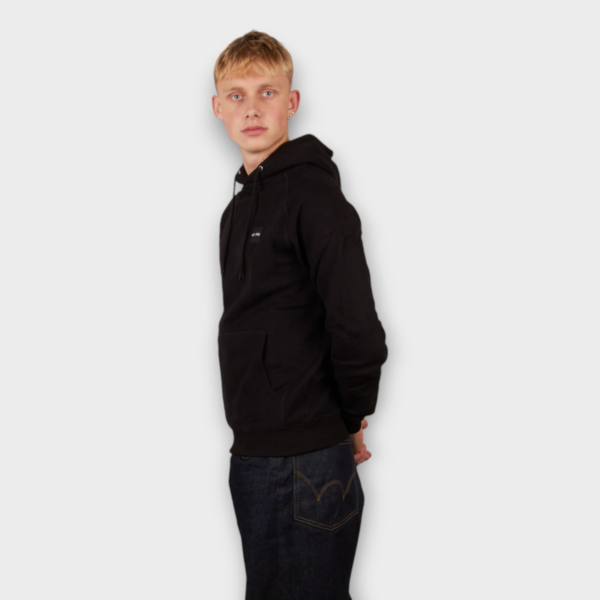 le-fix-patch-hoodie-kapuzenpullover-schwarz-baumwolle image 3